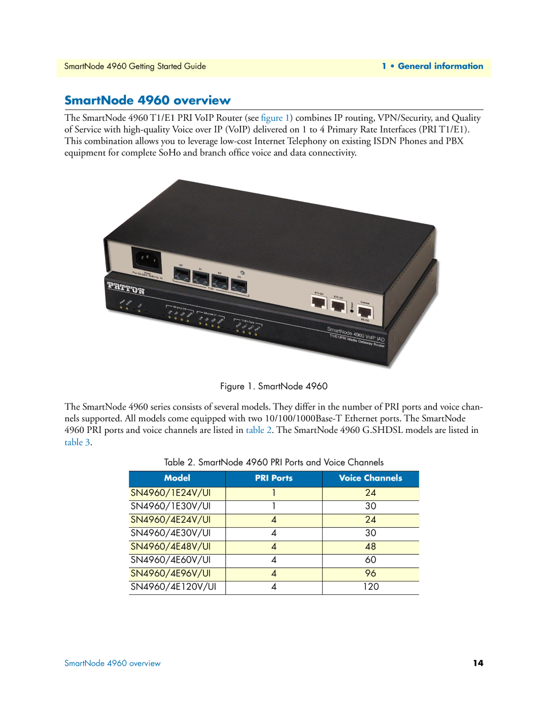 Patton electronic 4960 Series manual SmartNode 4960 overview 