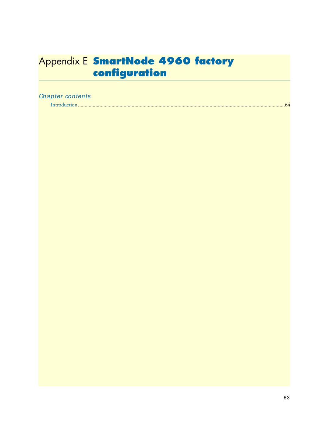 Patton electronic 4960 Series manual Appendix E SmartNode 4960 factory conﬁguration, Chapter contents 