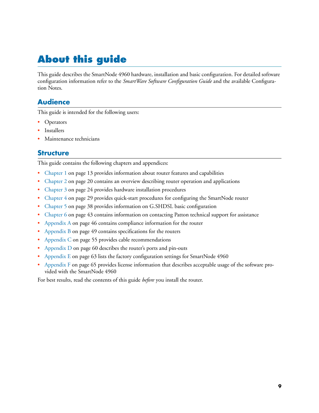 Patton electronic 4960 Series manual About this guide, Audience, Structure 