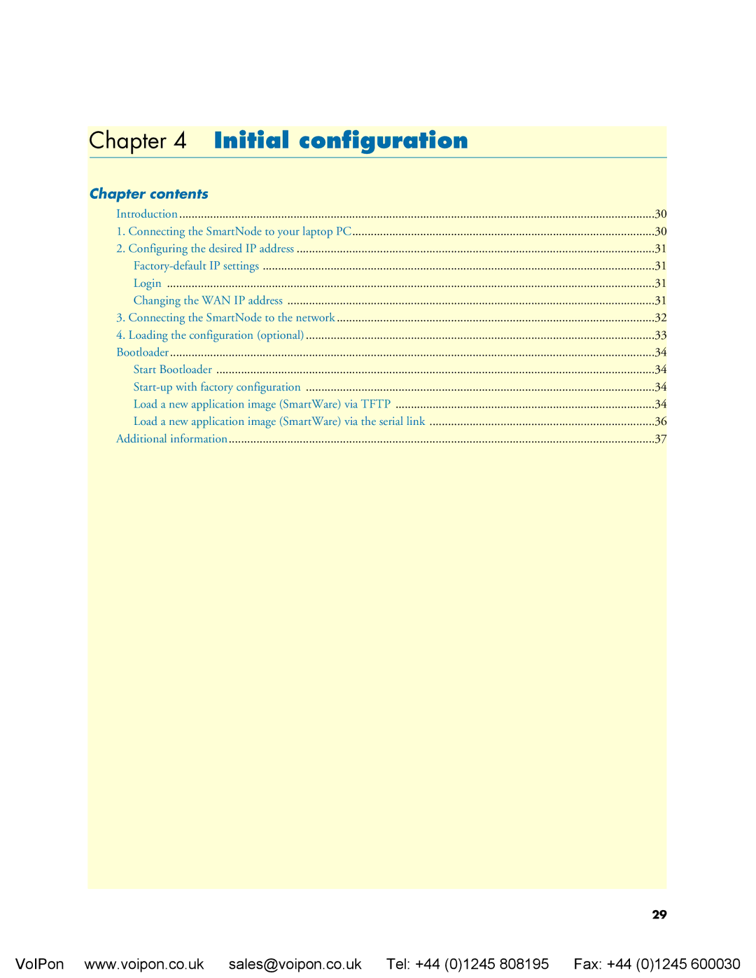 Patton electronic 4960 manual Initial conﬁguration, Chapter contents 