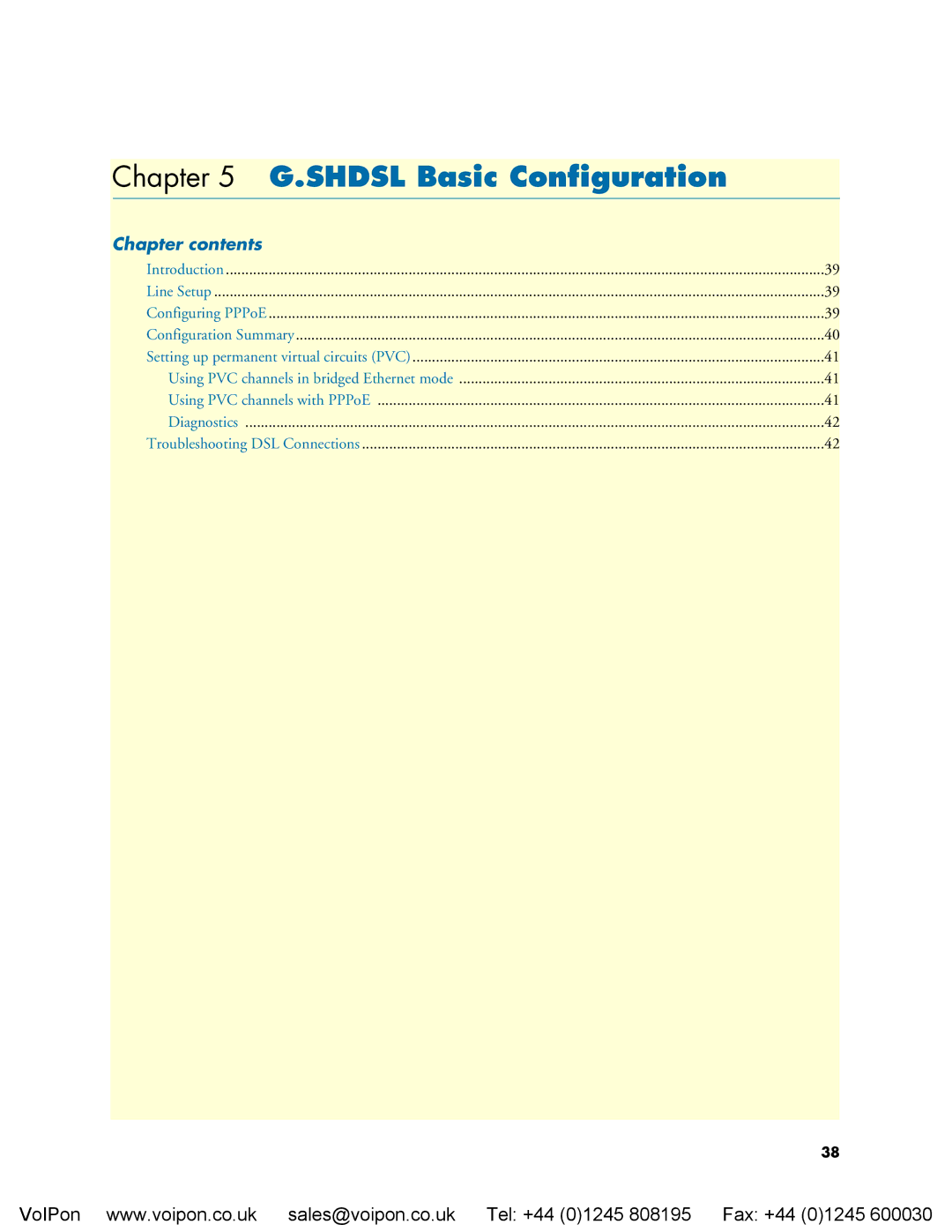 Patton electronic 4960 manual Shdsl Basic Conﬁguration, Chapter contents 