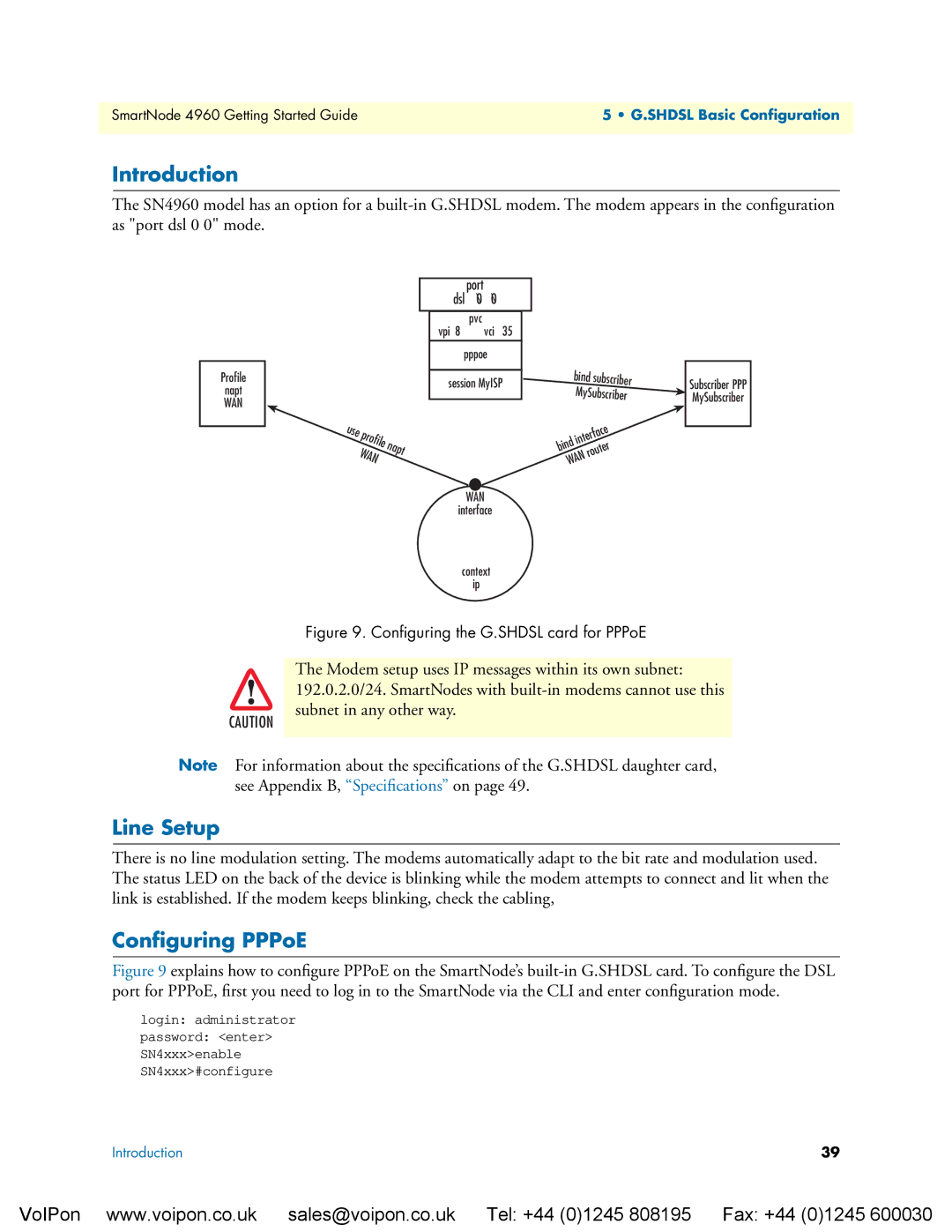 Patton electronic 4960 manual Line Setup, Conﬁguring PPPoE 