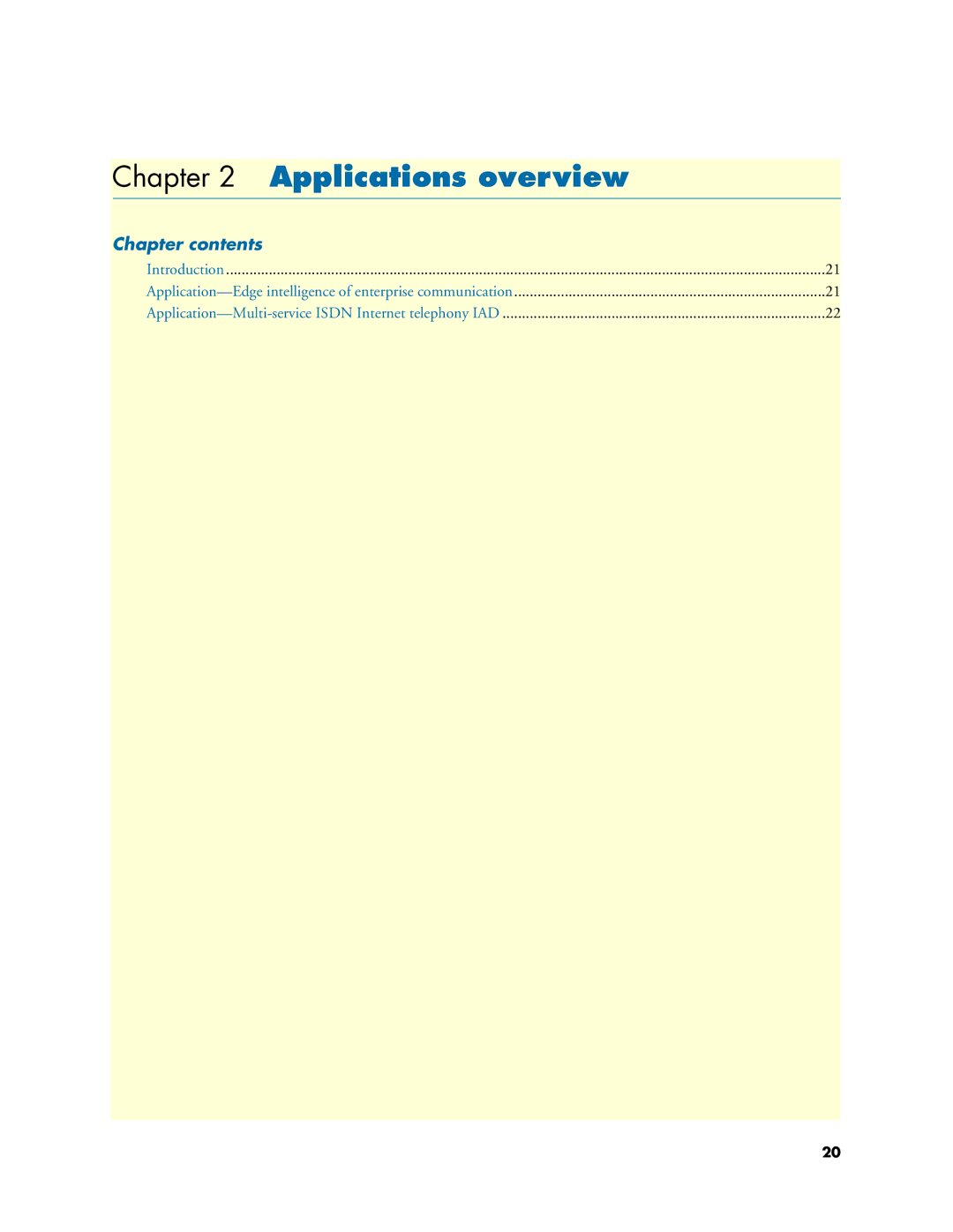 Patton electronic 4960 manual Applications overview, Chapter contents 