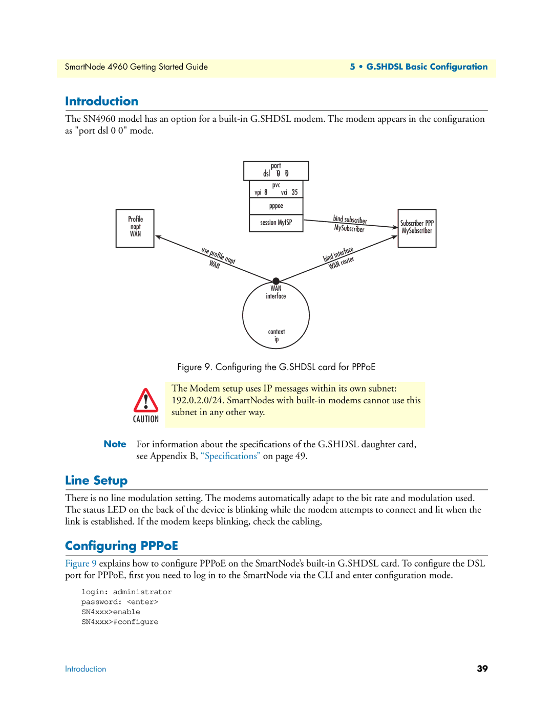 Patton electronic 4960 manual Line Setup, Conﬁguring PPPoE 