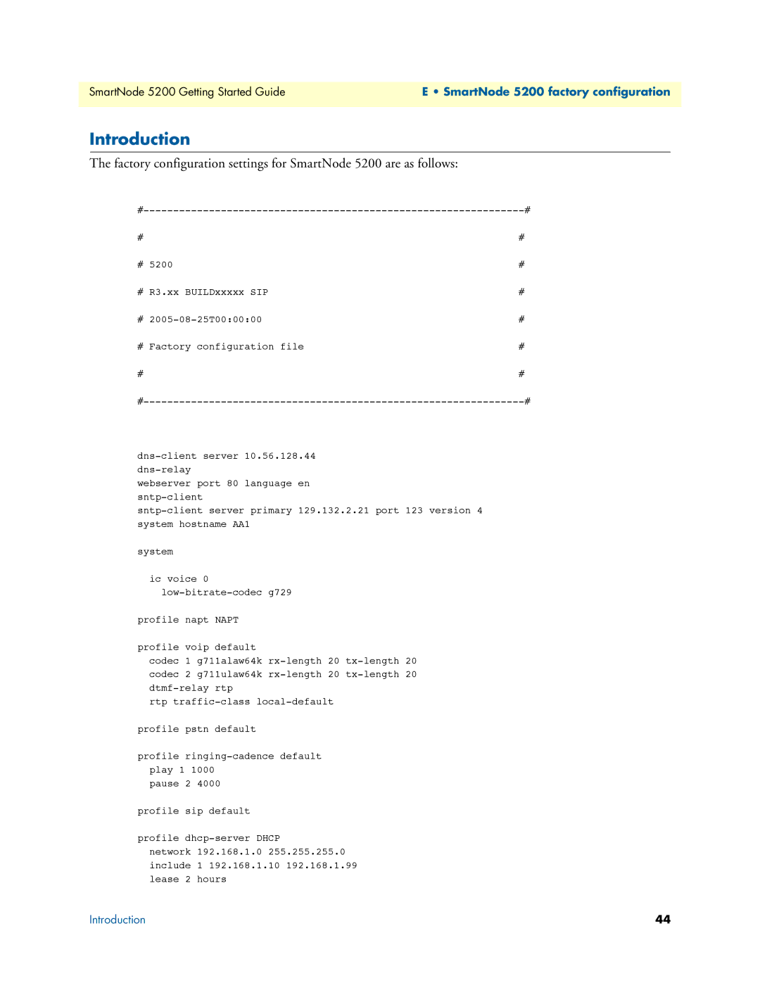 Patton electronic manual SmartNode 5200 factory configuration 