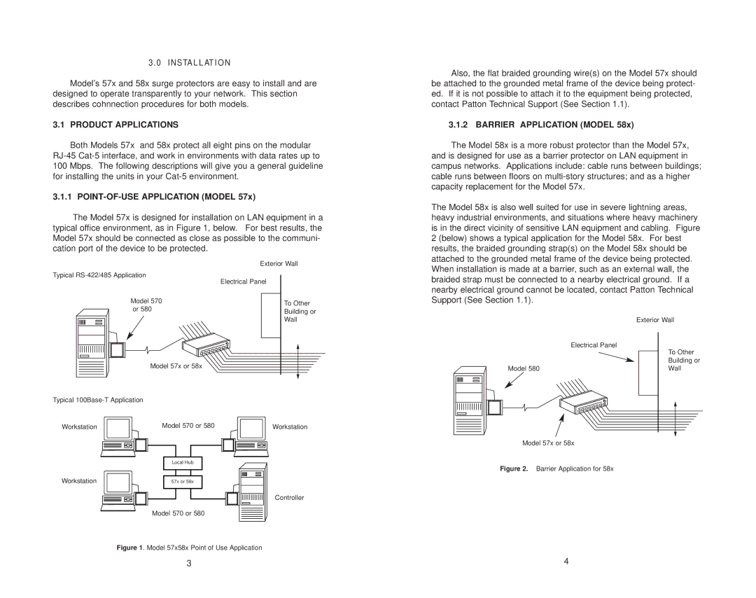 Patton electronic 588, 584, 574, 586, 578, 576 Product Applications, POINT-OF-USE Application Model, Barrier Application Model 