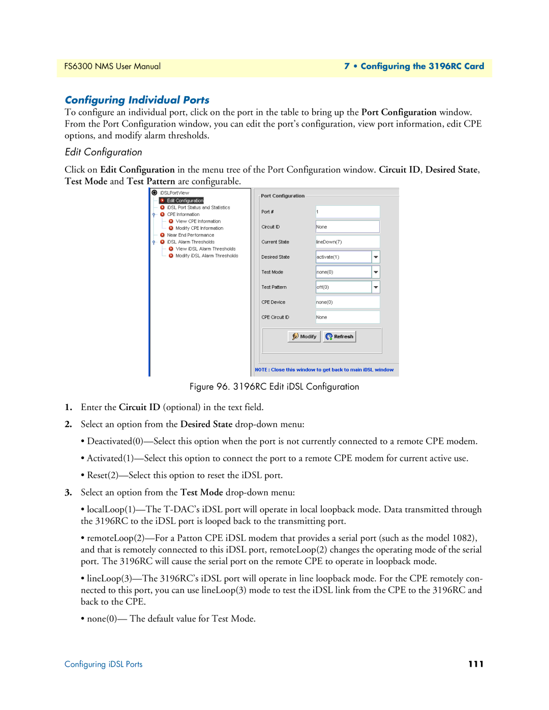 Patton electronic 6300 user manual RC Edit iDSL Configuration 