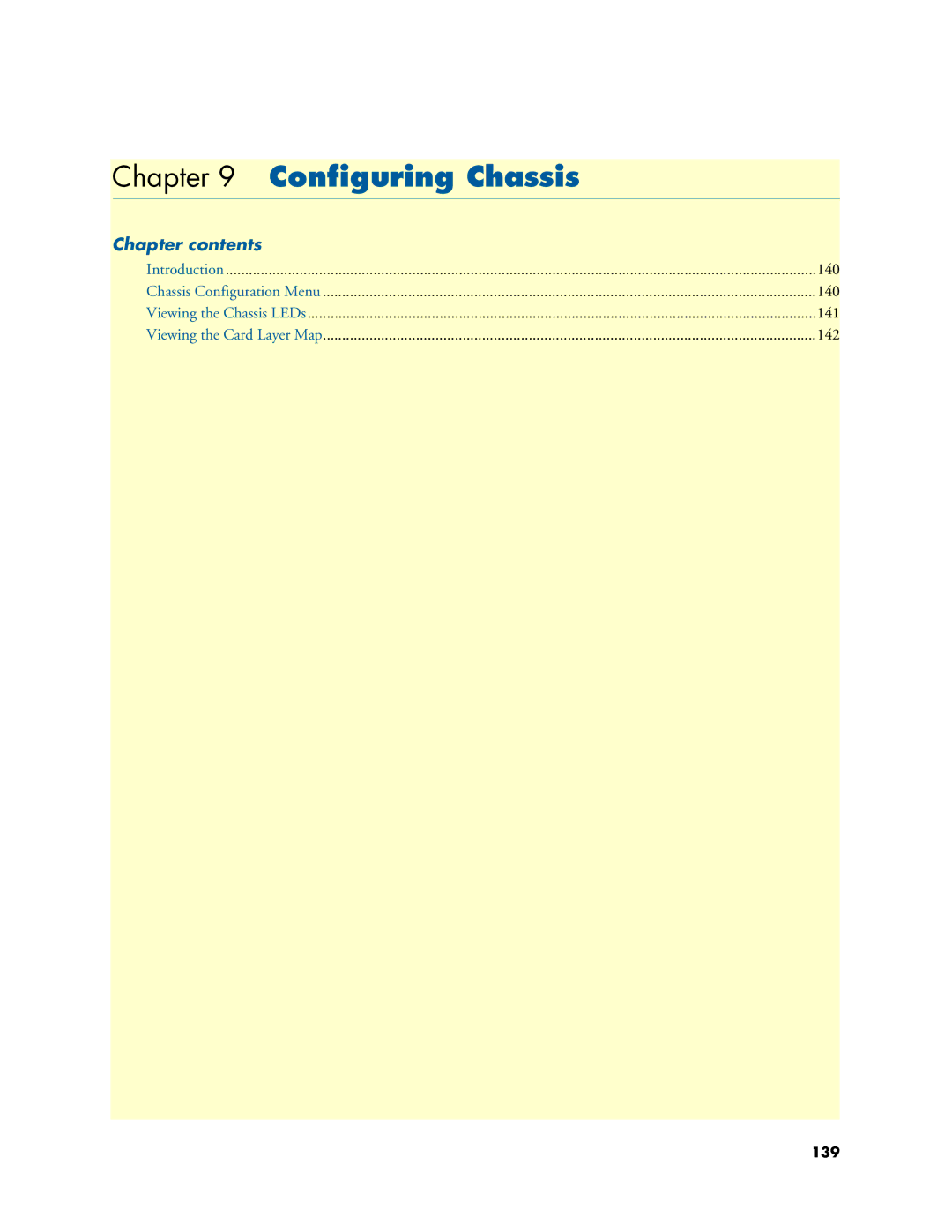 Patton electronic 6300 user manual Configuring Chassis, Chapter contents 