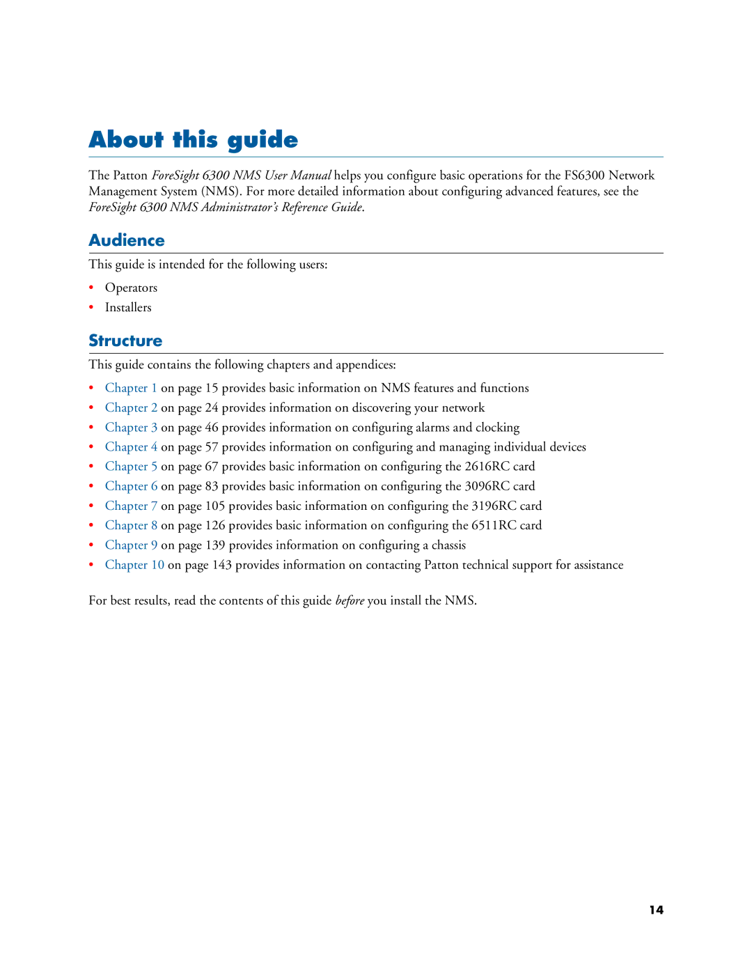 Patton electronic 6300 user manual About this guide, Audience, Structure 