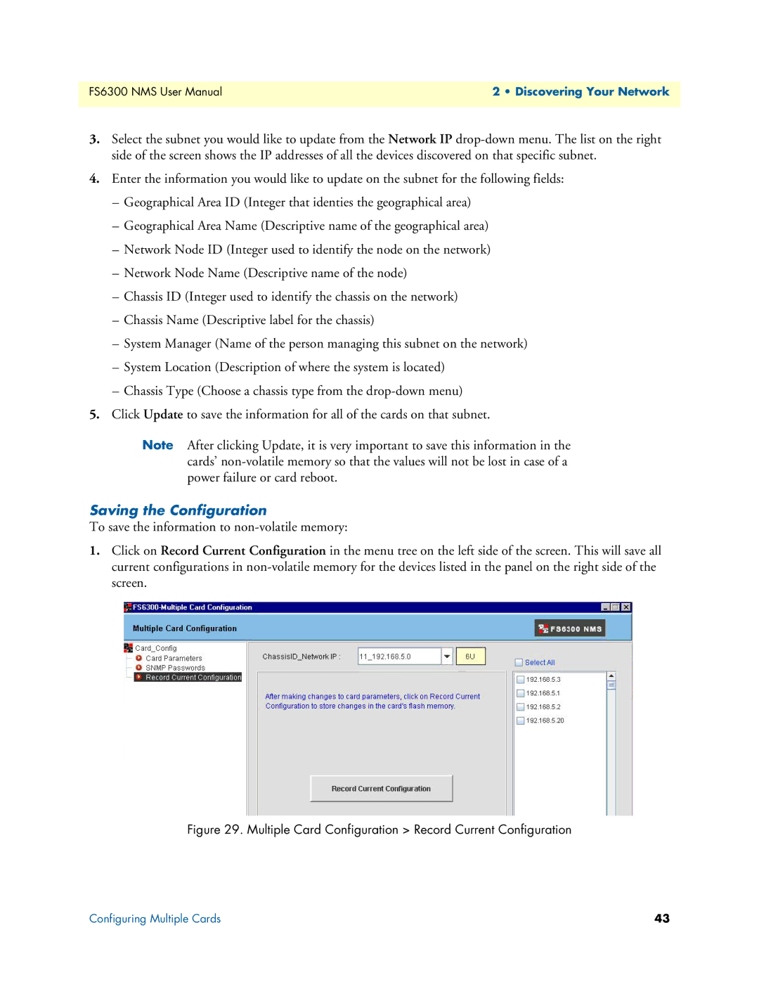 Patton electronic 6300 user manual Saving the Configuration, Multiple Card Configuration Record Current Configuration 