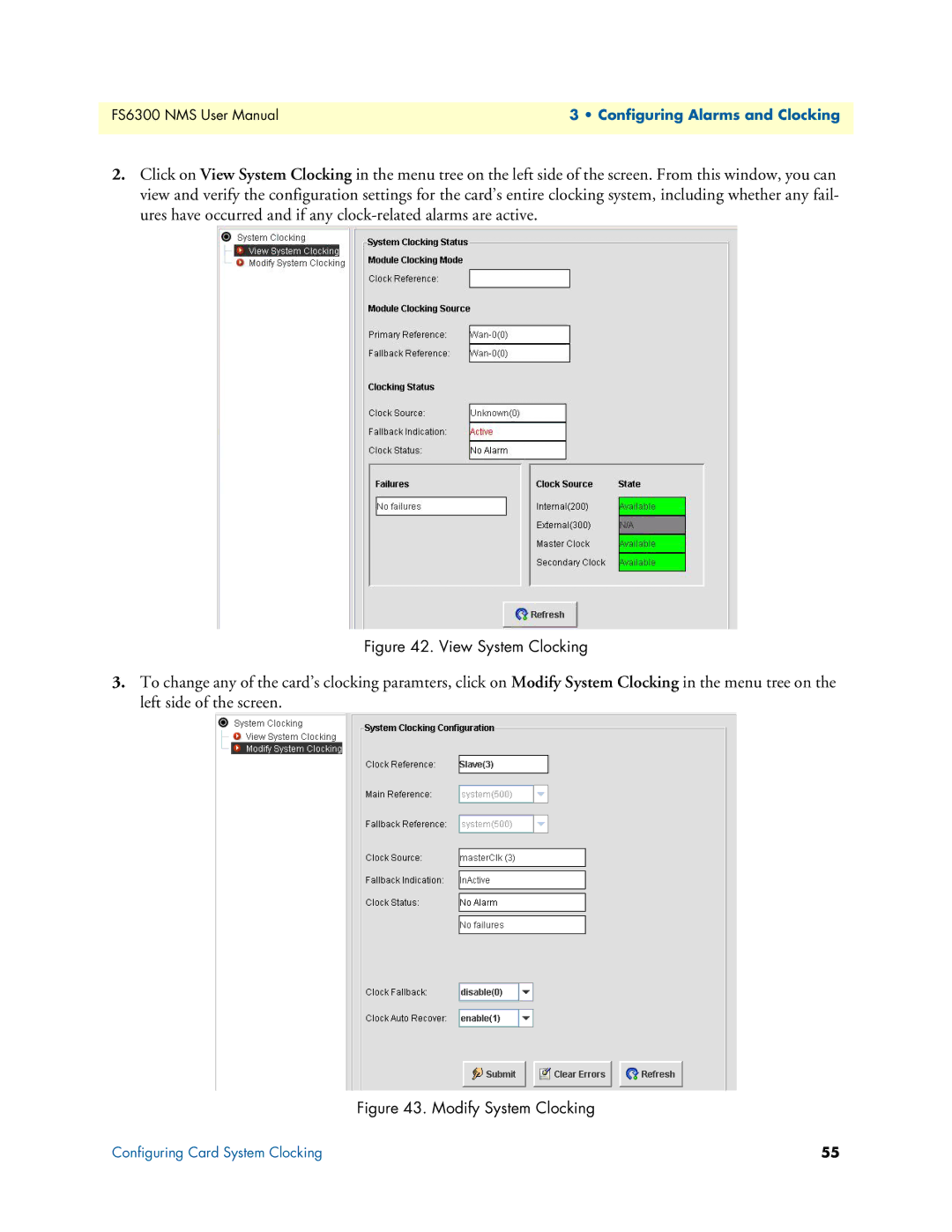 Patton electronic 6300 user manual View System Clocking 