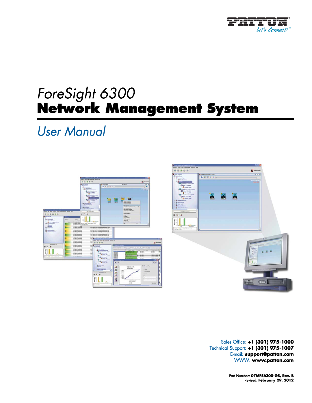 Patton electronic 6300 user manual ForeSight, Network Management System, User Manual, Sales Office +1 301 