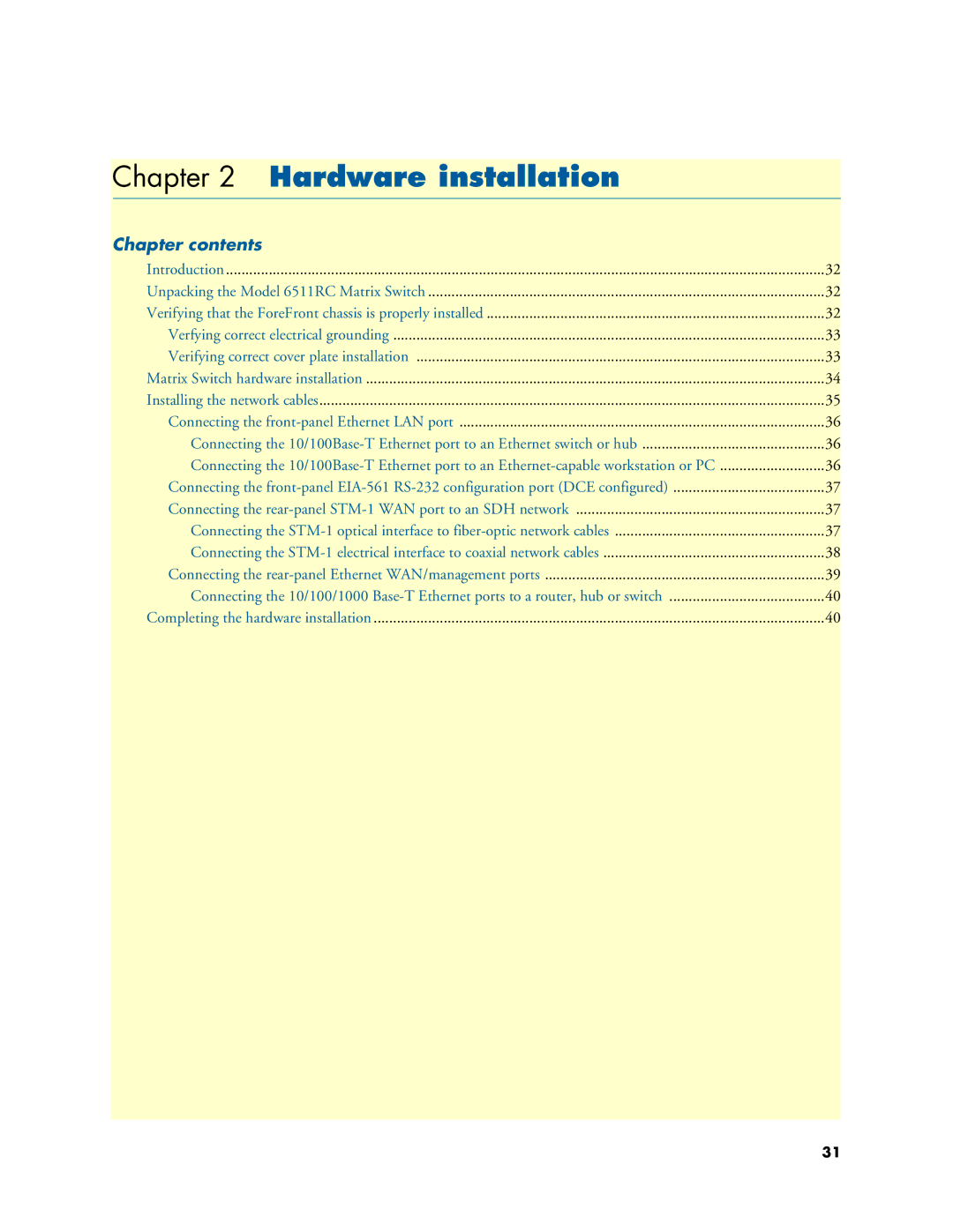 Patton electronic 6511RC user manual Hardware installation 