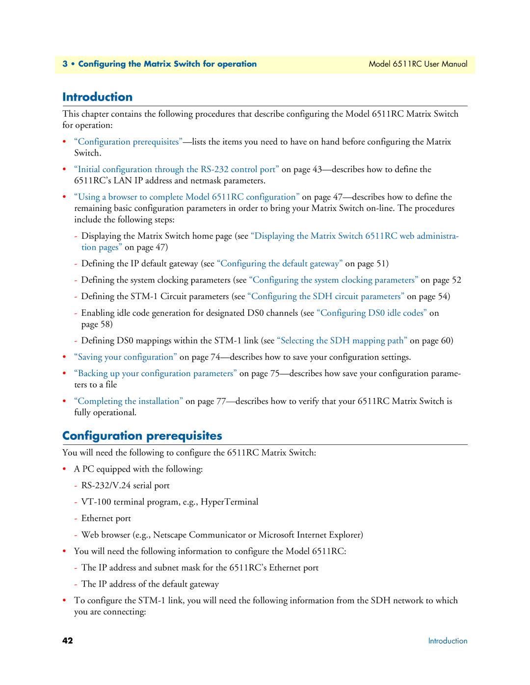 Patton electronic 6511RC user manual Introduction, Configuration prerequisites 