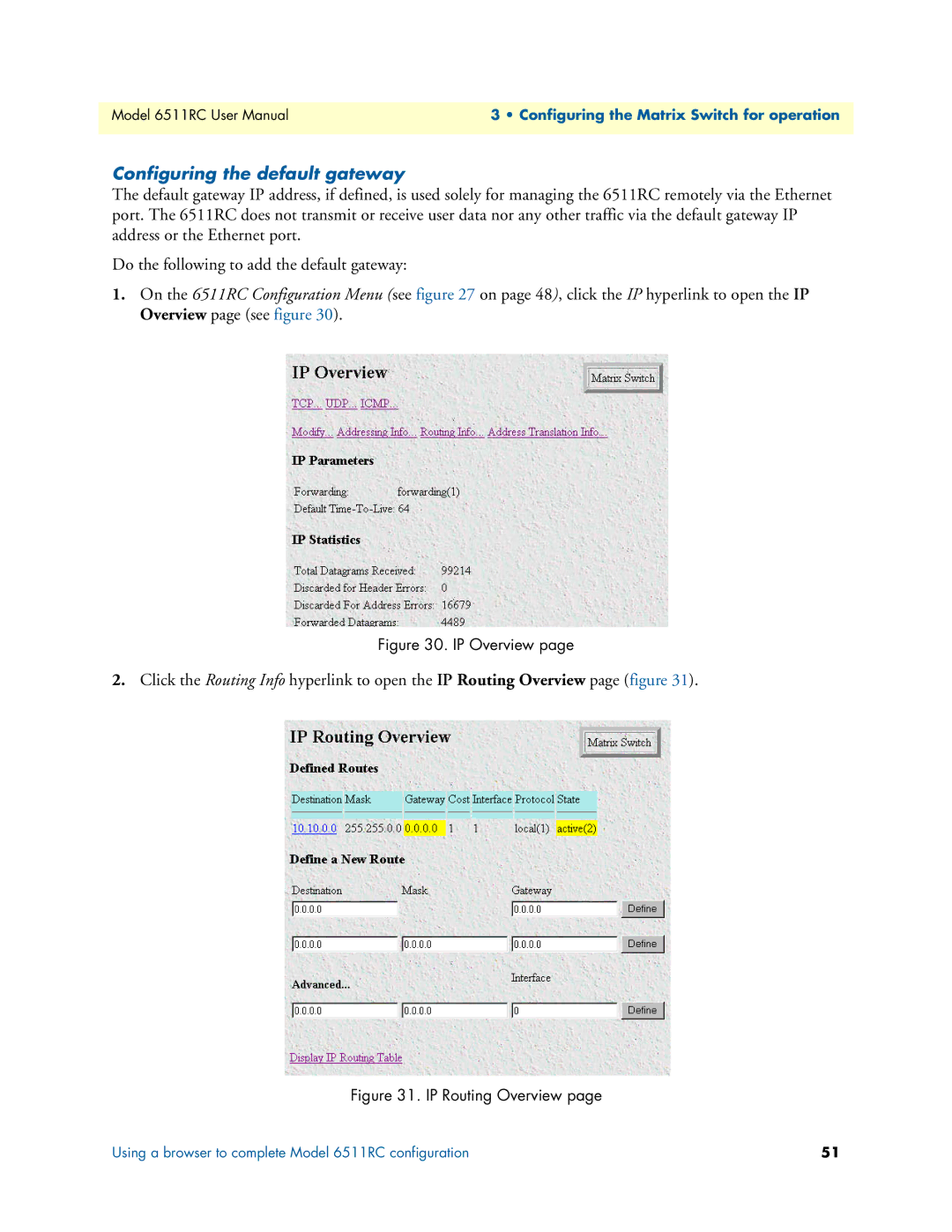 Patton electronic 6511RC user manual Configuring the default gateway, IP Overview 