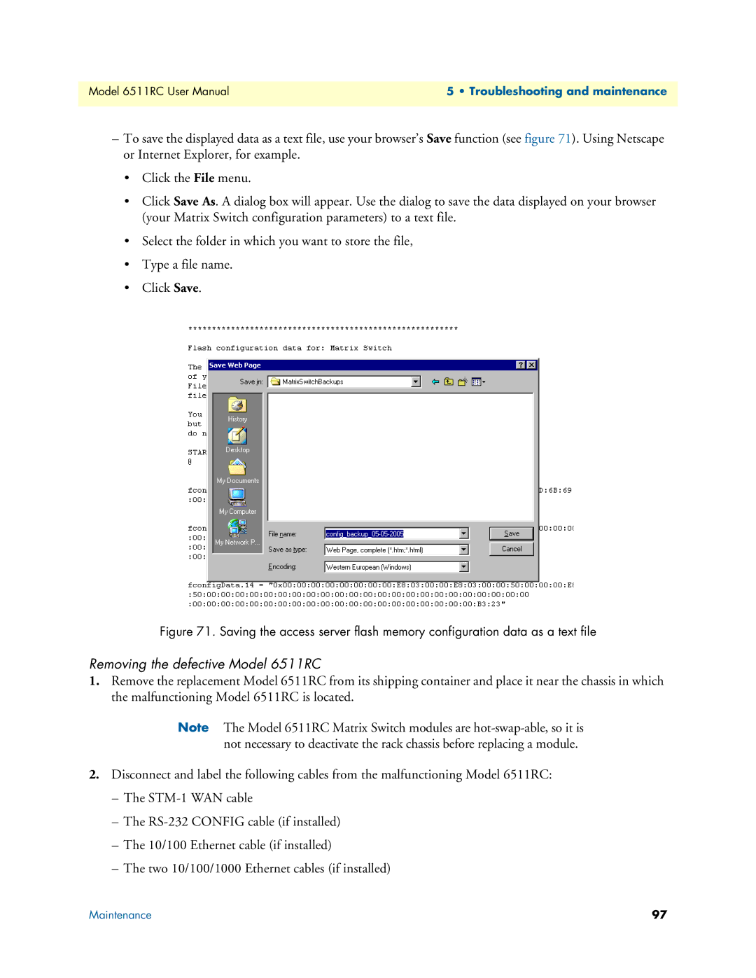 Patton electronic user manual Removing the defective Model 6511RC 