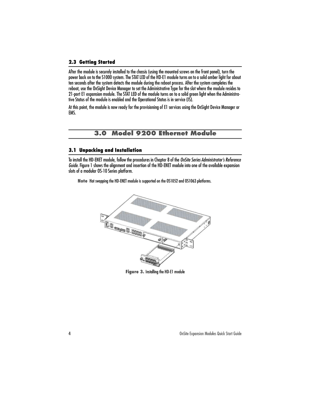 Patton electronic 9300, 9100 quick start Model 9200 Ethernet Module, Getting Started 