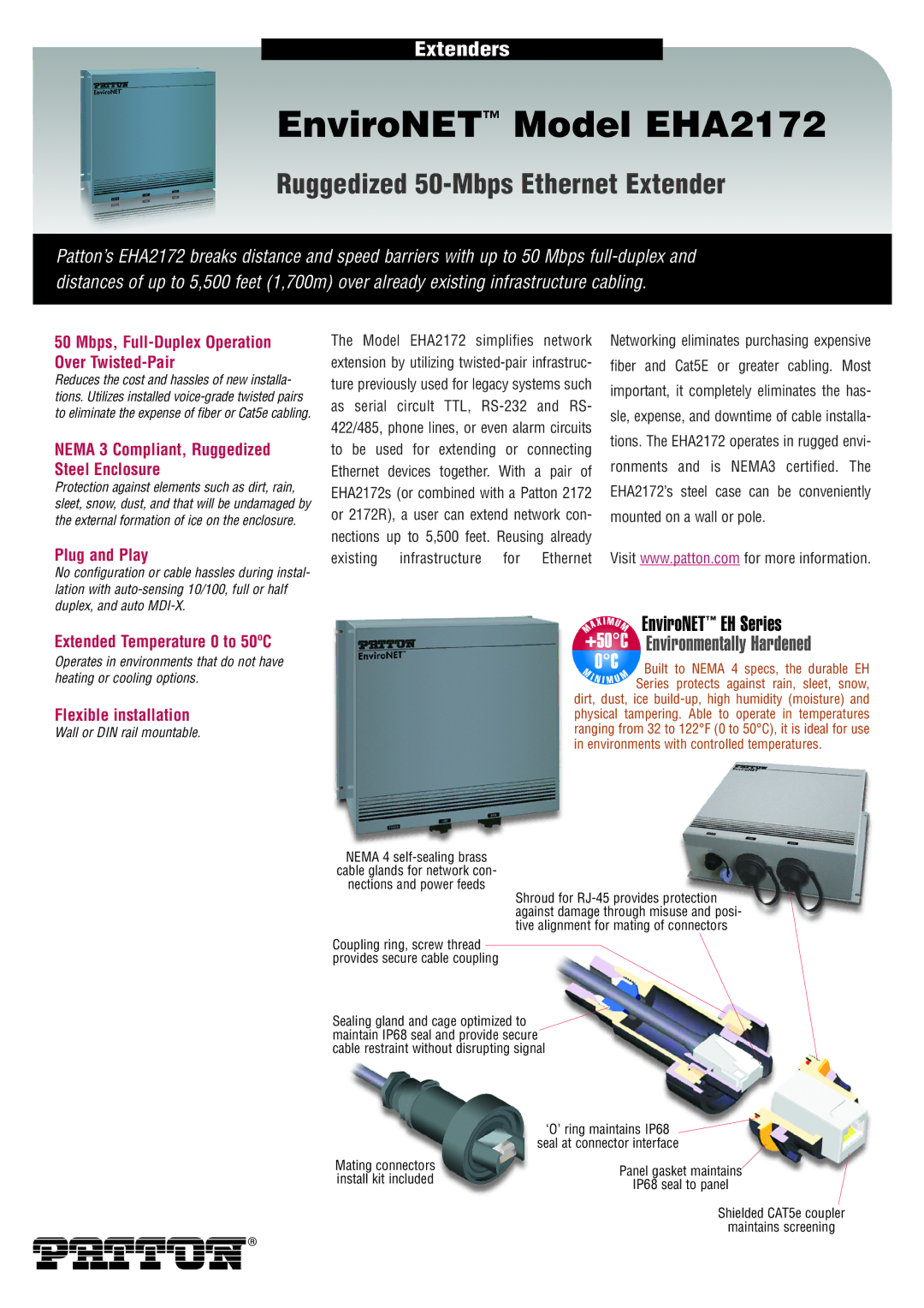 Patton electronic EHA2172 manual Mbps, Full-Duplex Operation Over Twisted-Pair 