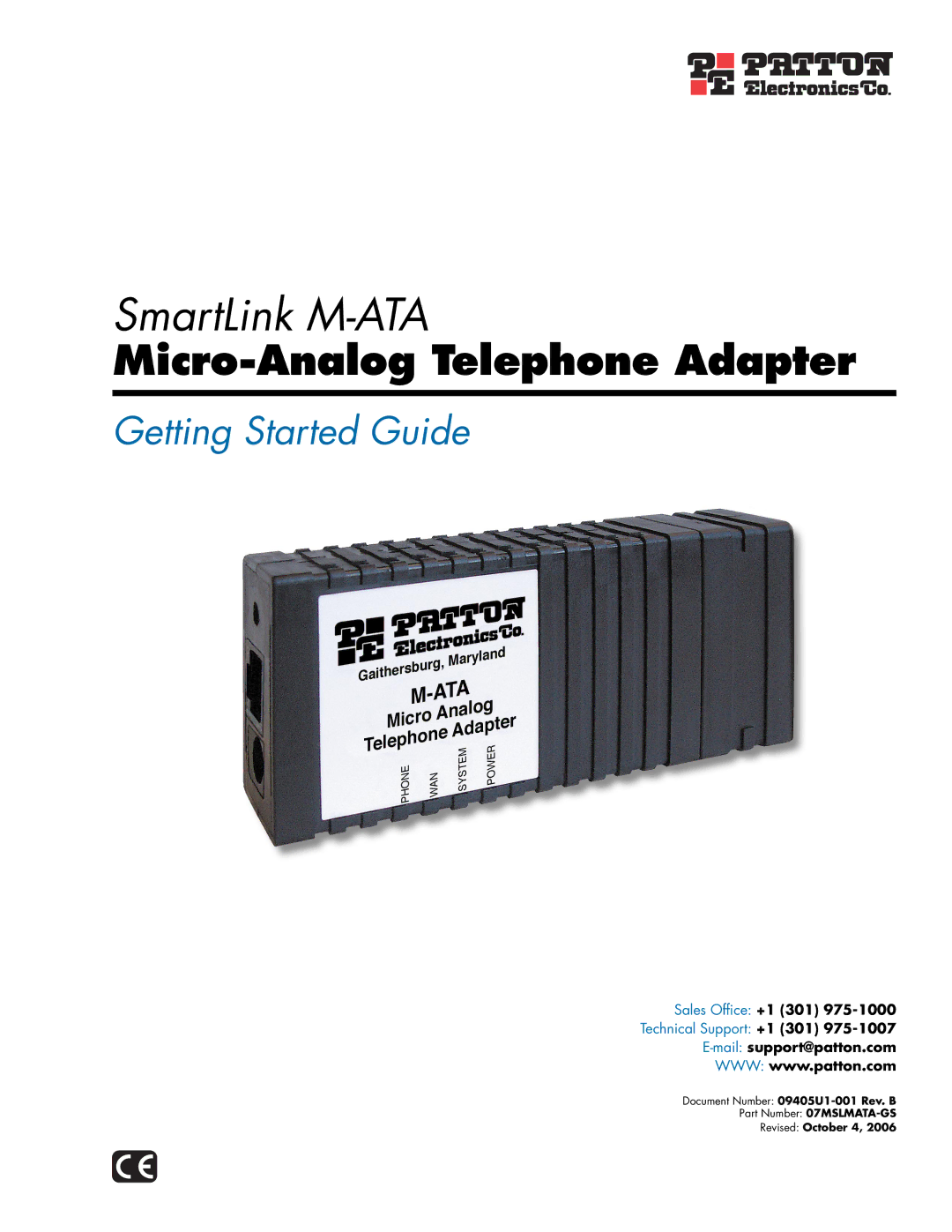 Patton electronic manual SmartLink M-ATA 