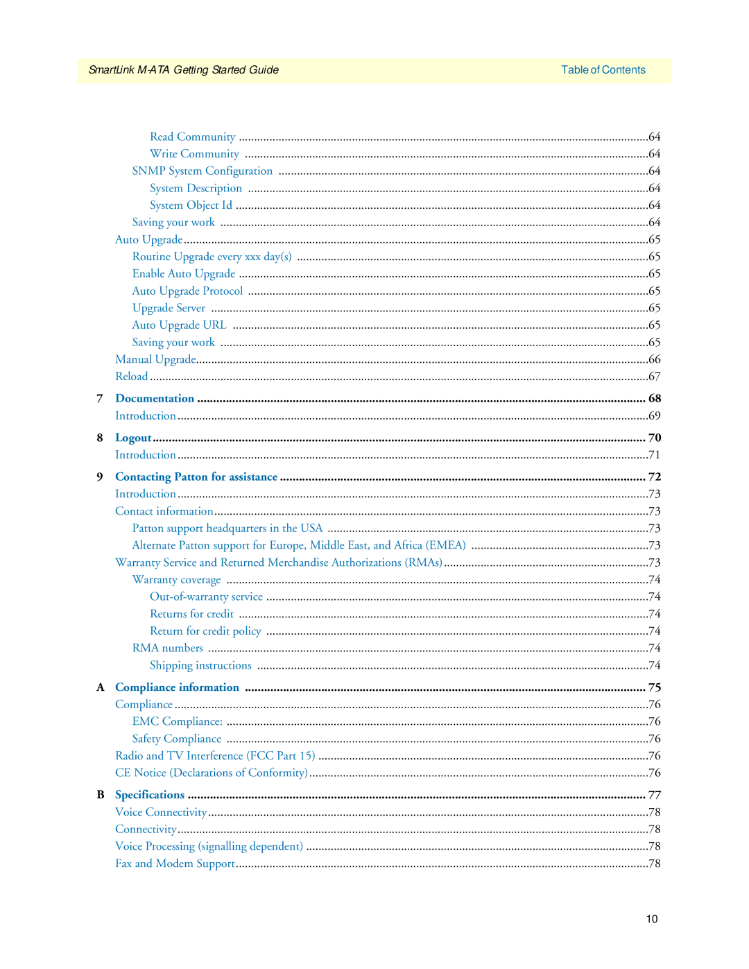 Patton electronic M-ATA manual Documentation 