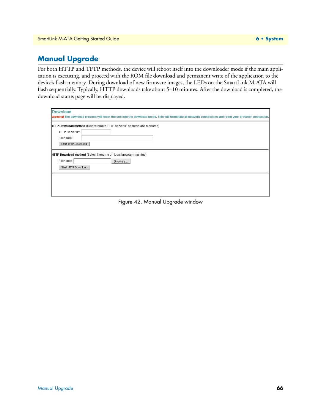 Patton electronic M-ATA manual Manual Upgrade window 