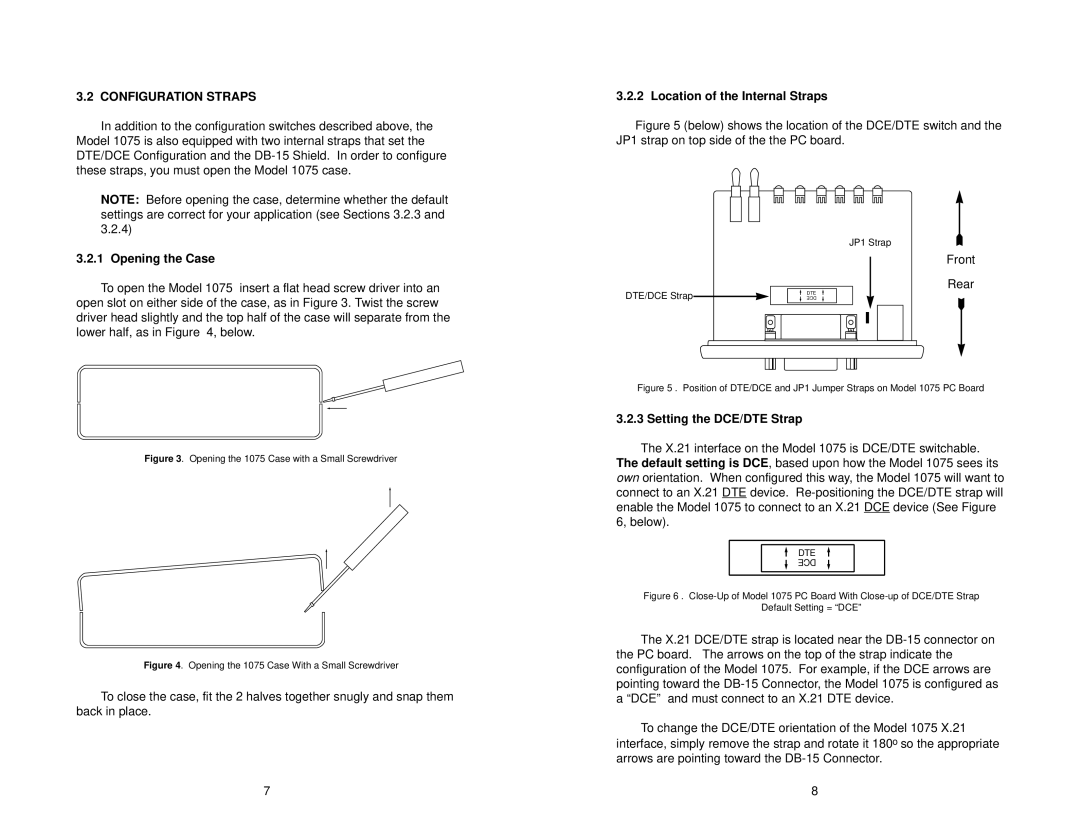 Patton electronic MODEL 1075 user manual Configuration Straps, Opening the Case, Location of the Internal Straps 