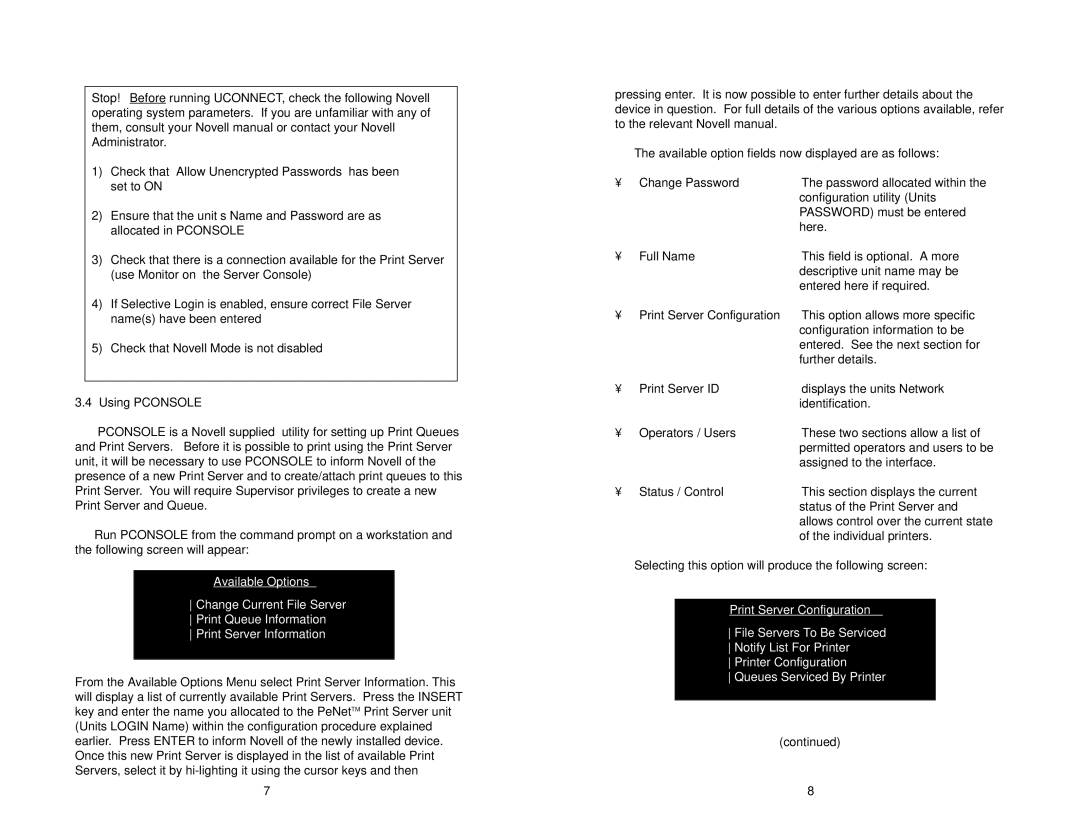 Patton electronic MODEL 2126 user manual Using Pconsole 