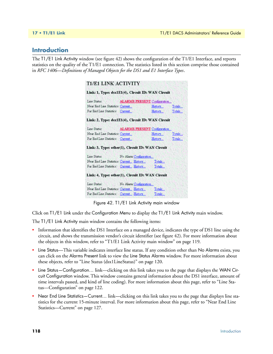 Patton electronic Model 2604 manual 17 T1/E1 Link T1/E1 Dacs Administrators’ Reference Guide 