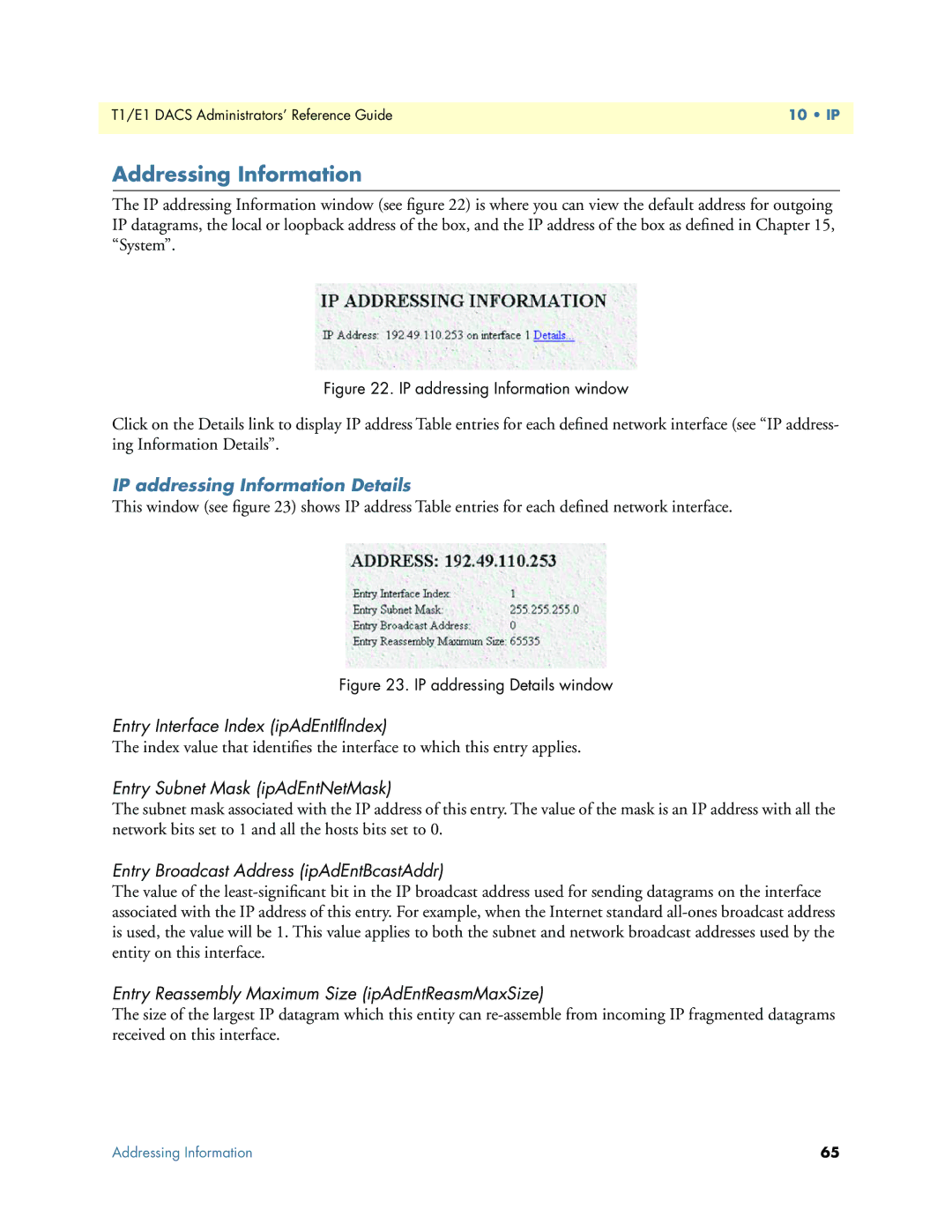 Patton electronic Model 2604 manual Addressing Information, IP addressing Information Details 