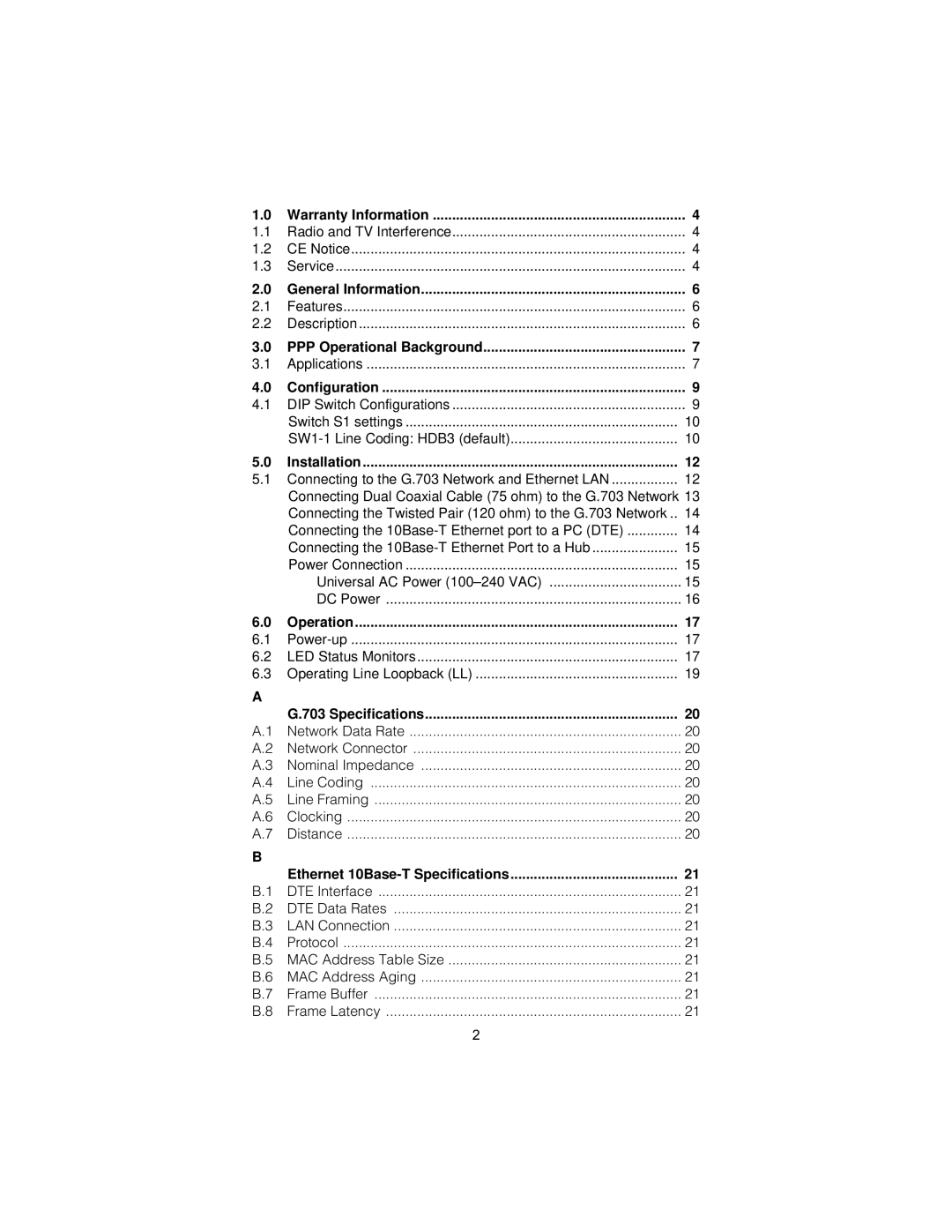 Patton electronic MODEL 2707/I Warranty Information, General Information, PPP Operational Background, Configuration 