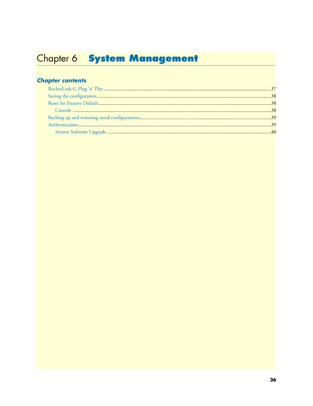 Patton electronic Model 3088/I manual System Management, Chapter contents 