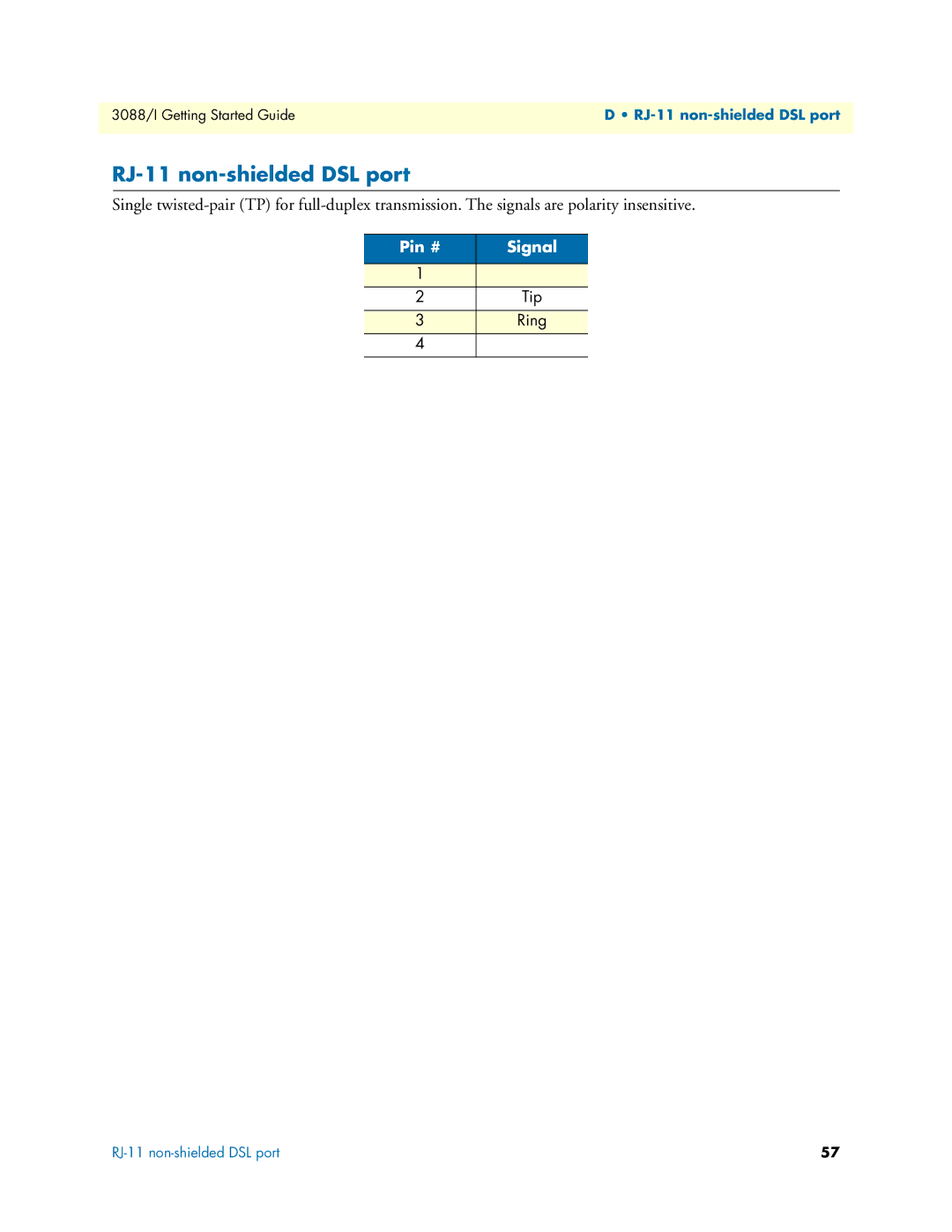 Patton electronic Model 3088/I manual RJ-11 non-shielded DSL port 