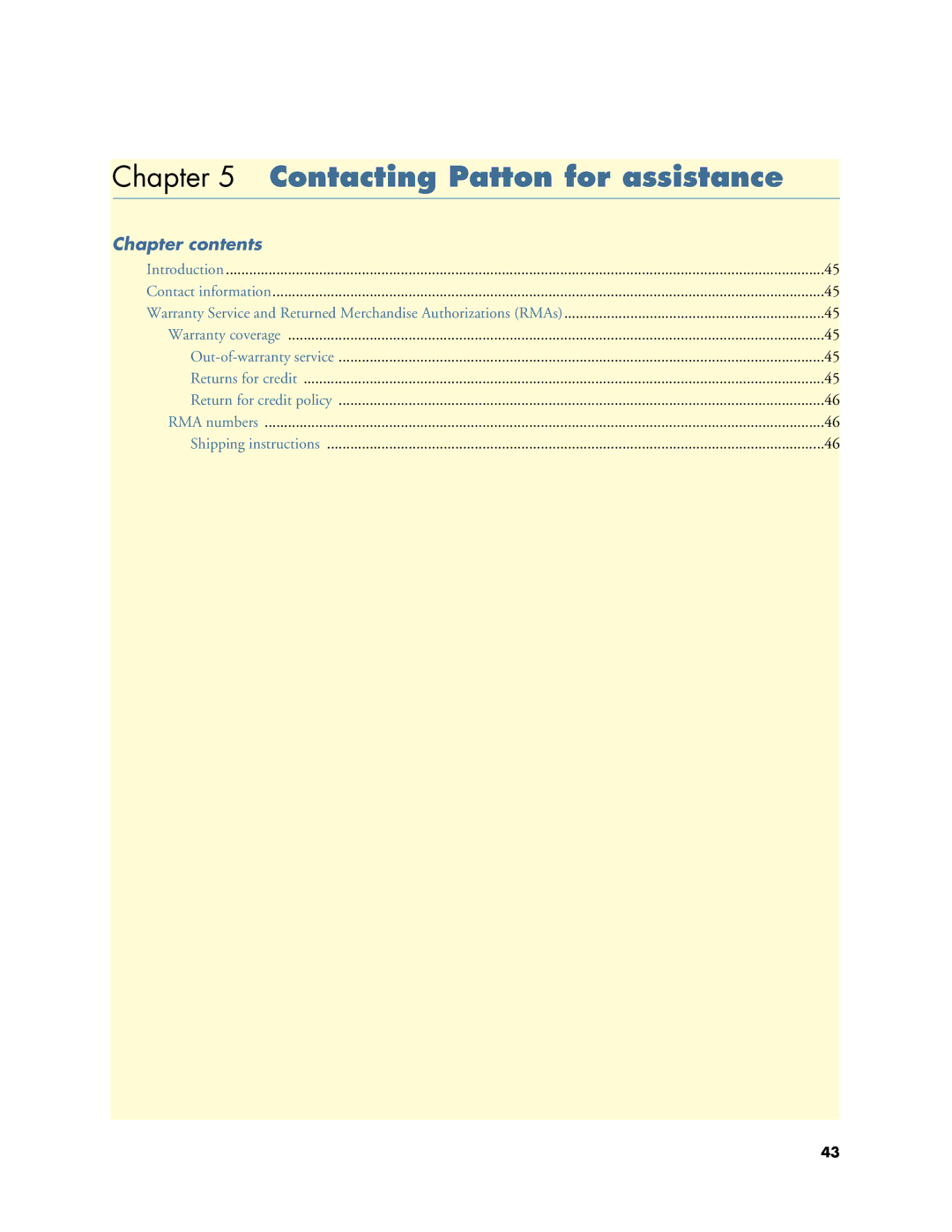 Patton electronic Model 3101RC manual Contacting Patton for assistance, Chapter contents 