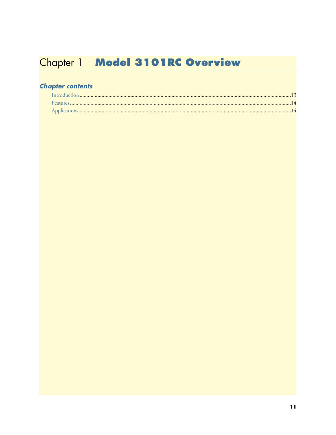 Patton electronic manual Model 3101RC Overview, Chapter contents 