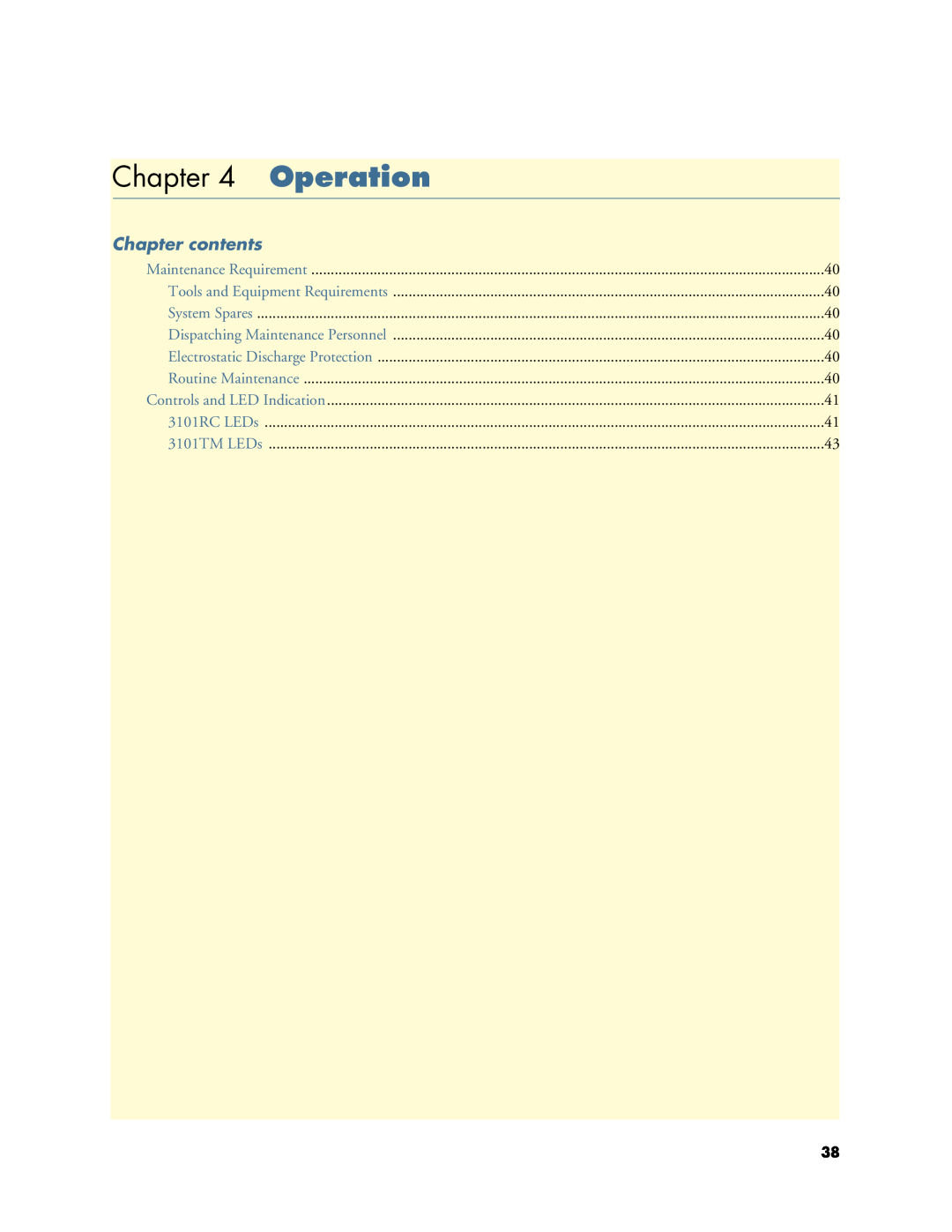 Patton electronic Model 3101RC manual Operation, Chapter contents 