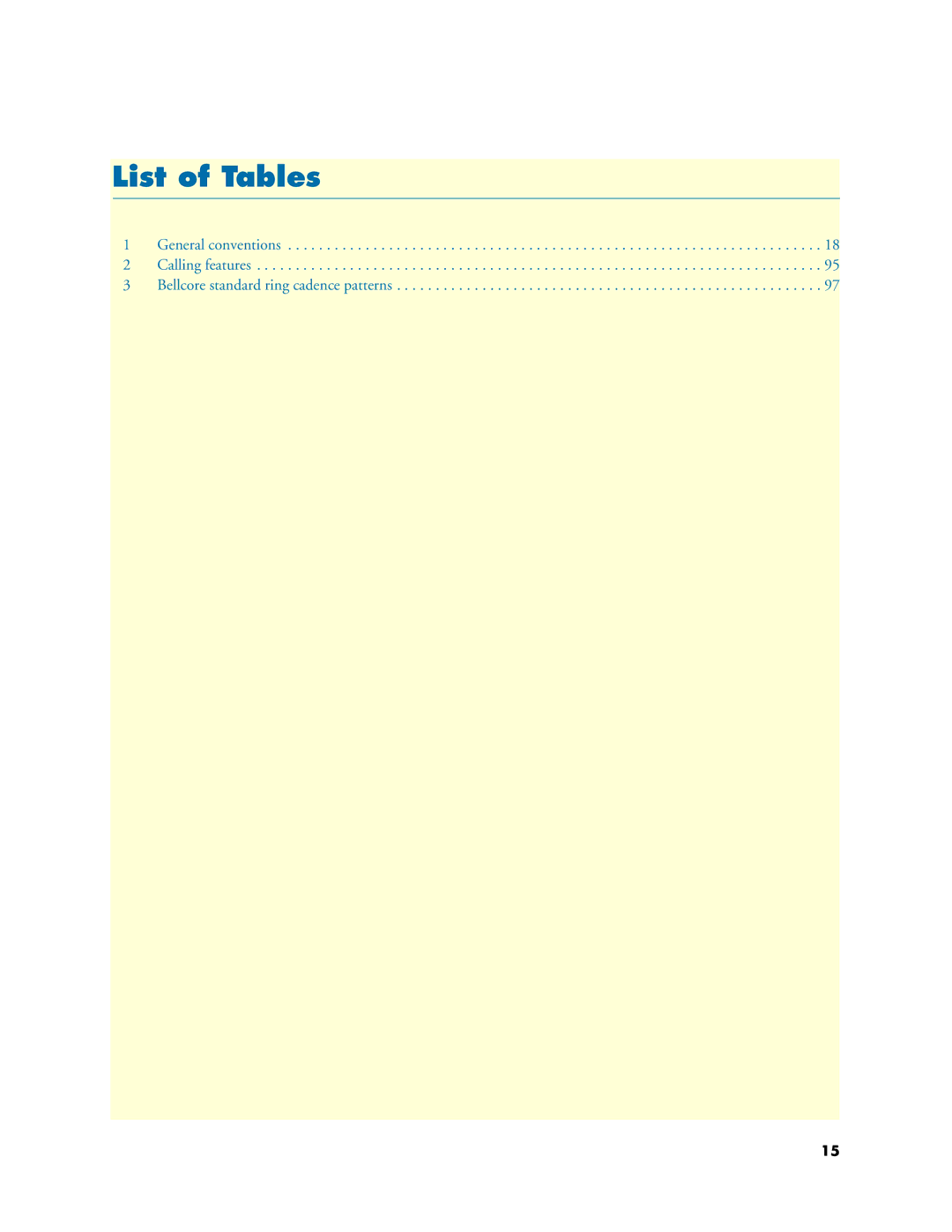 Patton electronic SL4020 manual List of Tables 