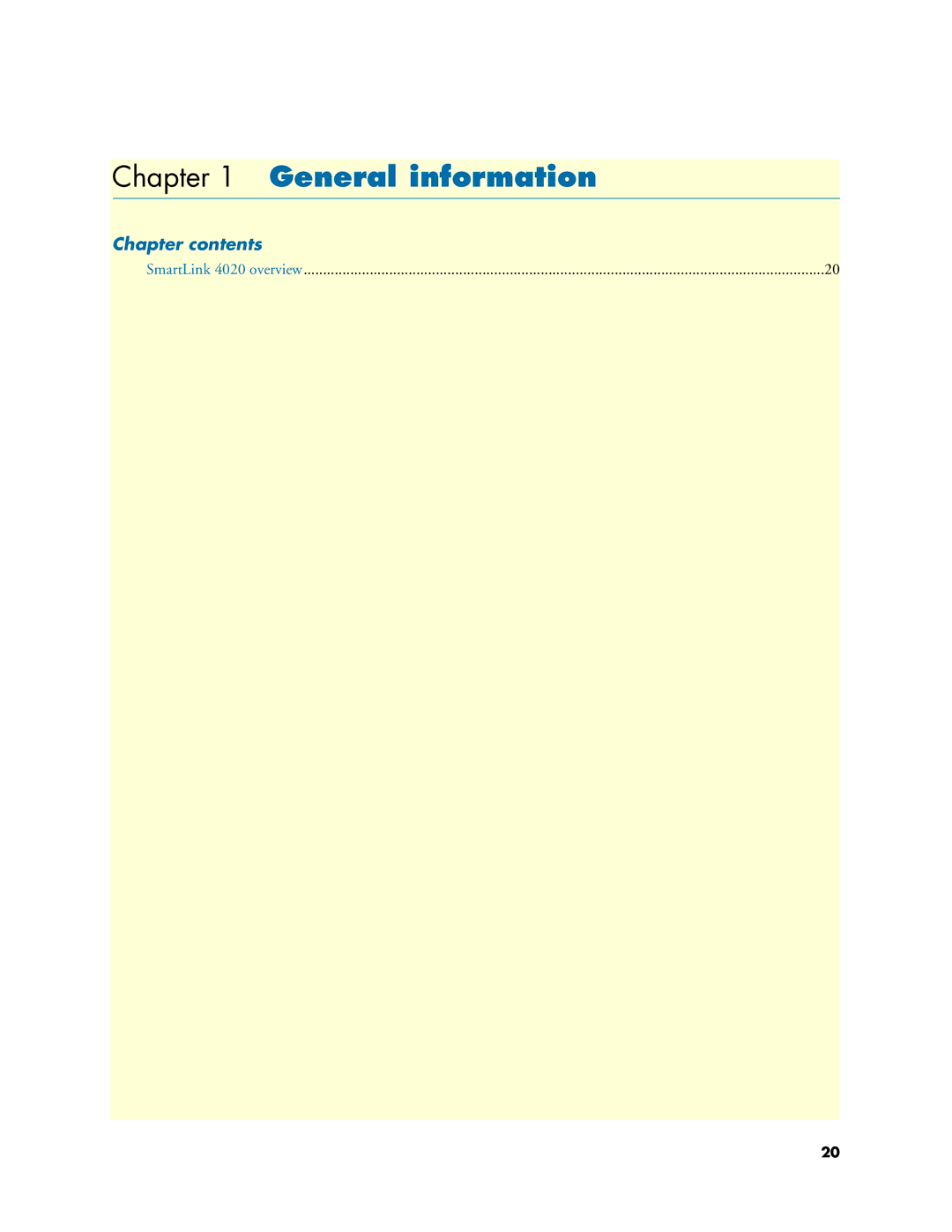 Patton electronic SL4020 manual General information, Chapter contents 