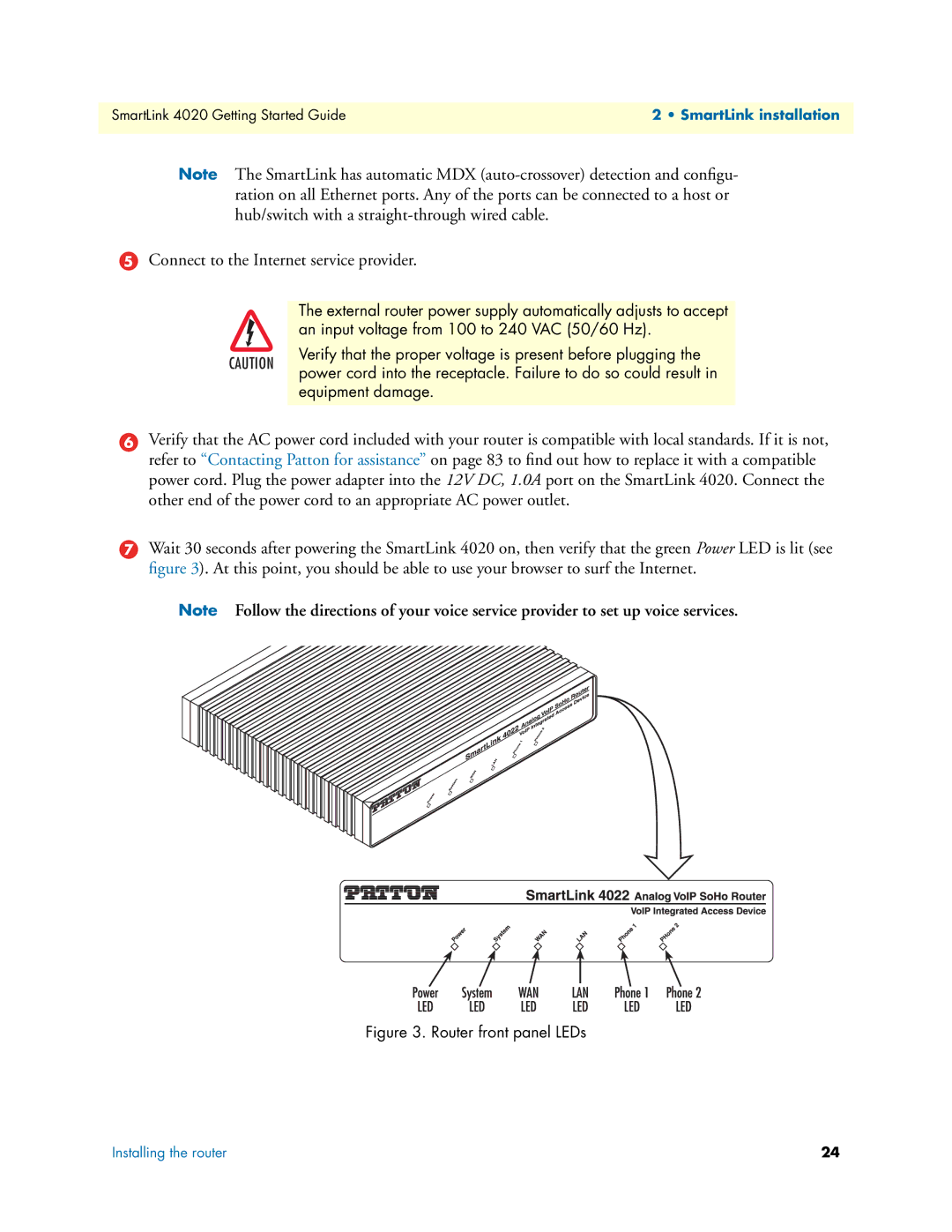 Patton electronic SL4020 manual Connect to the Internet service provider 