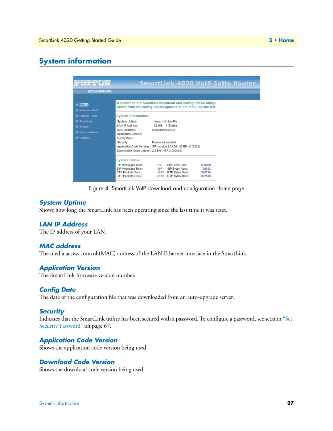 Patton electronic SL4020 manual System information 