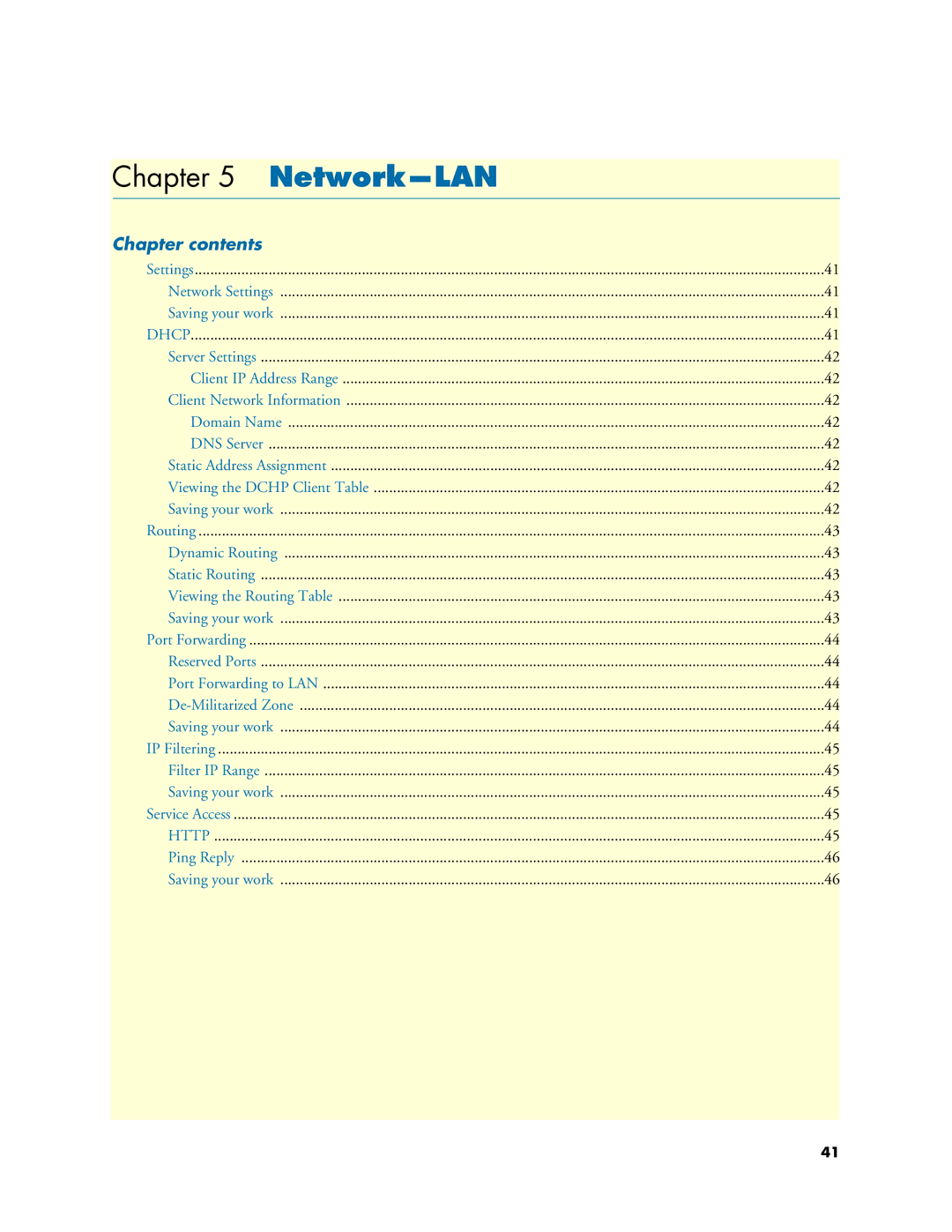 Patton electronic SL4020 manual Network-LAN, Chapter contents 