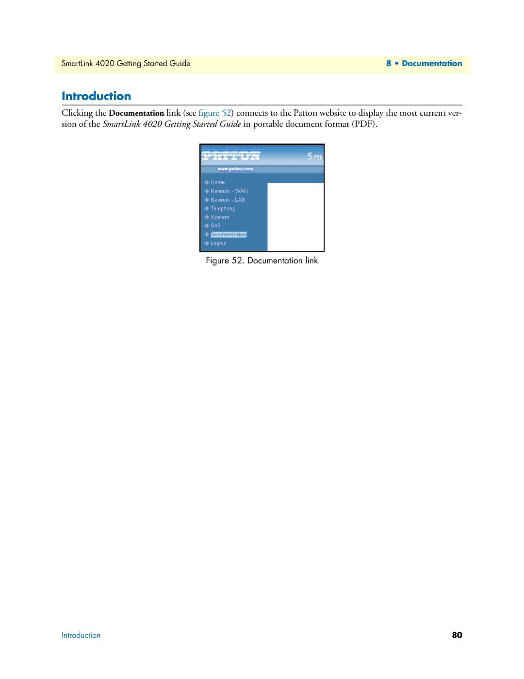 Patton electronic SL4020 manual Introduction, Documentation link 