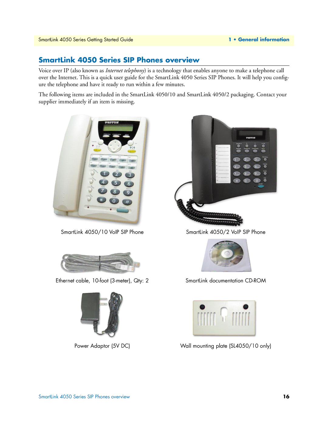 Patton electronic SL4050/10, SL4050/2 manual SmartLink 4050 Series SIP Phones overview 