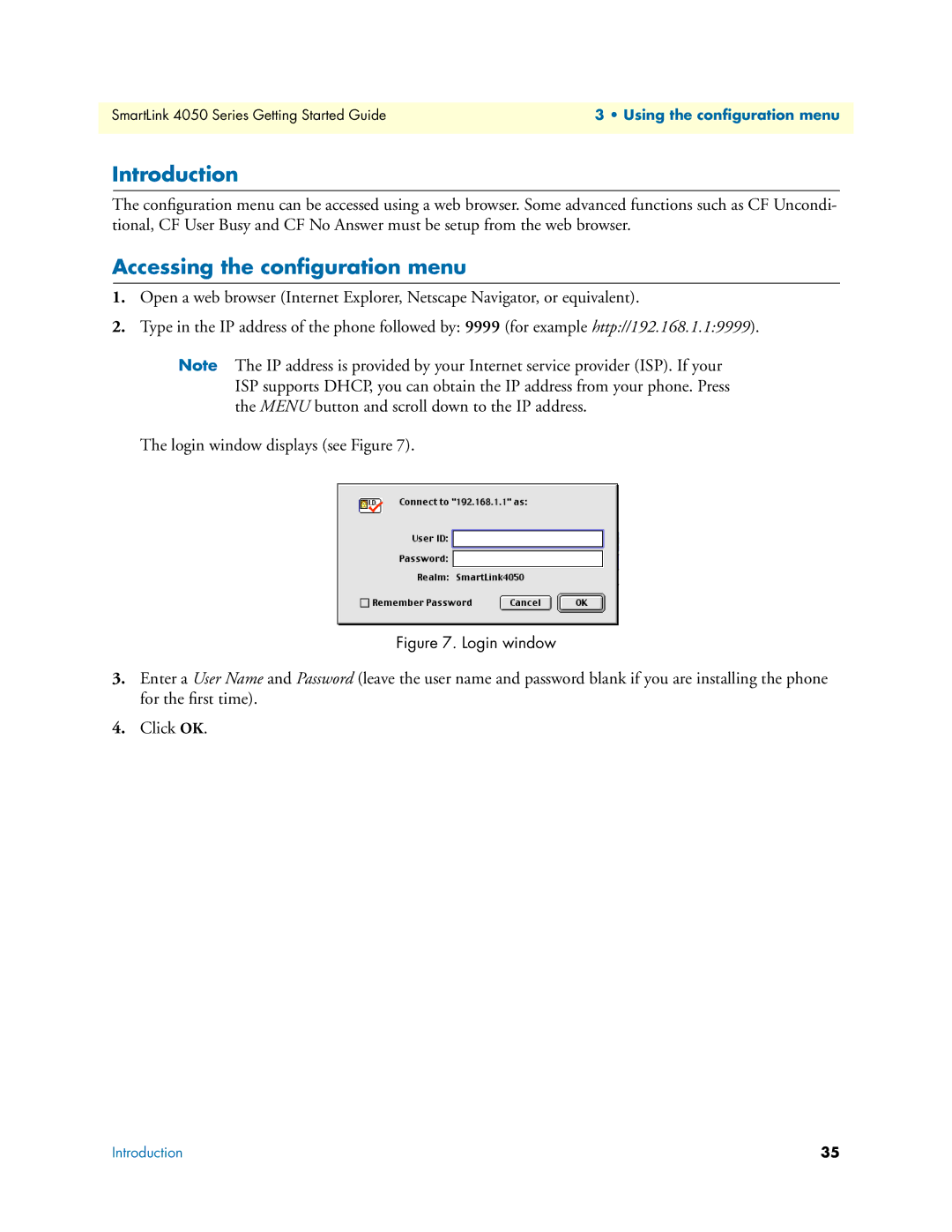 Patton electronic SL4050/2, SL4050/10 manual Introduction, Accessing the conﬁguration menu 