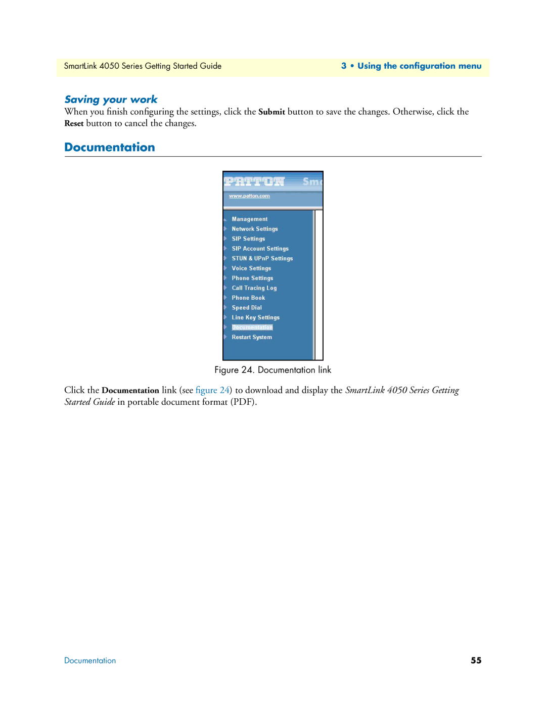 Patton electronic SL4050/2, SL4050/10 manual Documentation link 