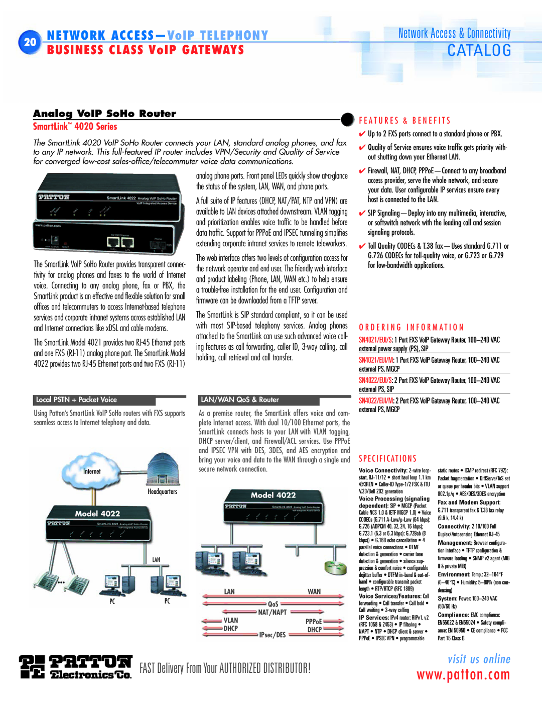 Patton electronic SN465X, SN483X SmartLink 4020 Series, Out shutting down your Ethernet LAN, Host is connected to the LAN 