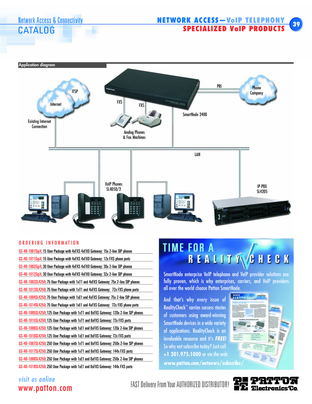 Patton electronic SN452X, SN483X, SN4900, SN465X, SN463X, SL402X, SN455X, SN411X manual Company, VoIP Phones, SL4050/2, SL4205 