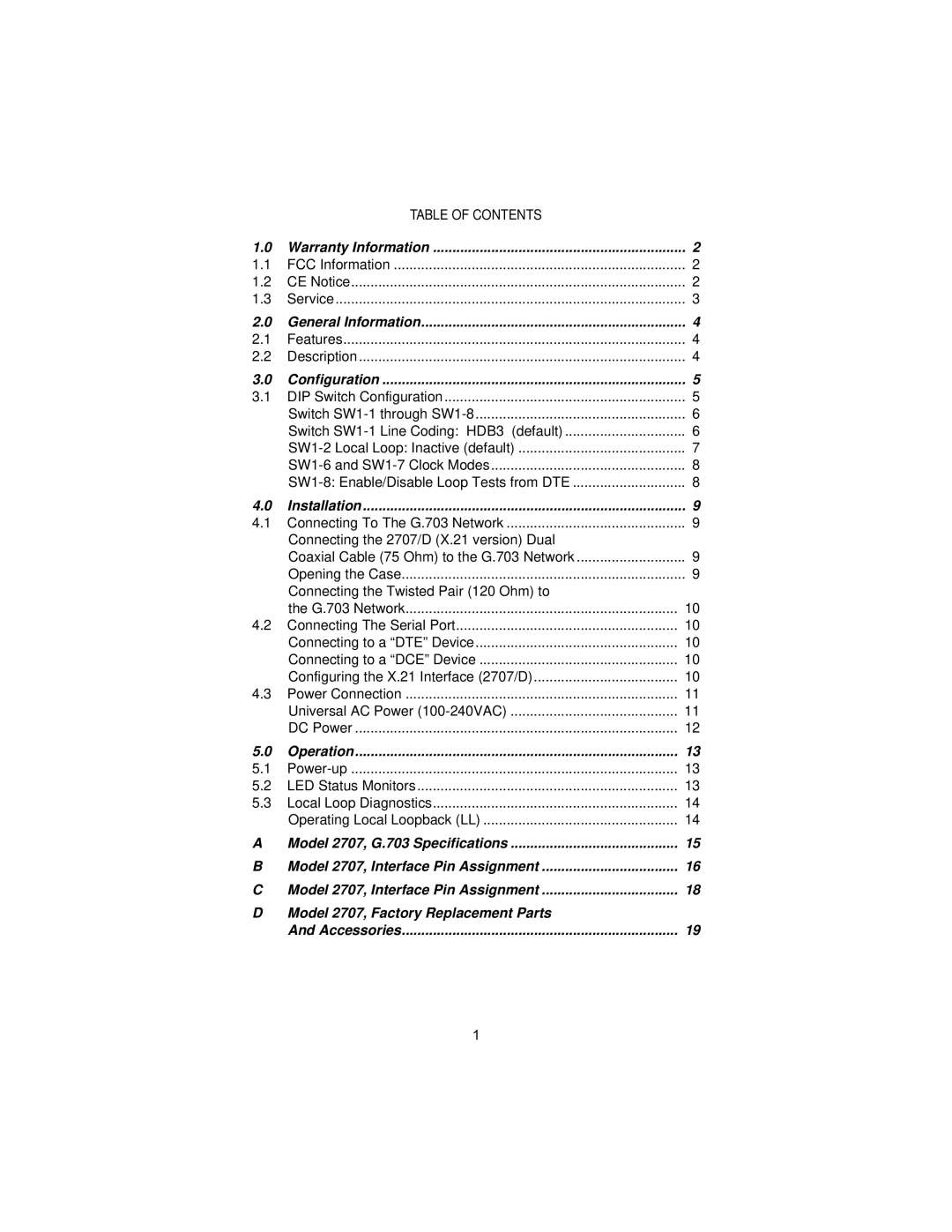 Patton electronic X.21 Interfaces Warranty Information, General Information, Configuration, Installation, Operation 