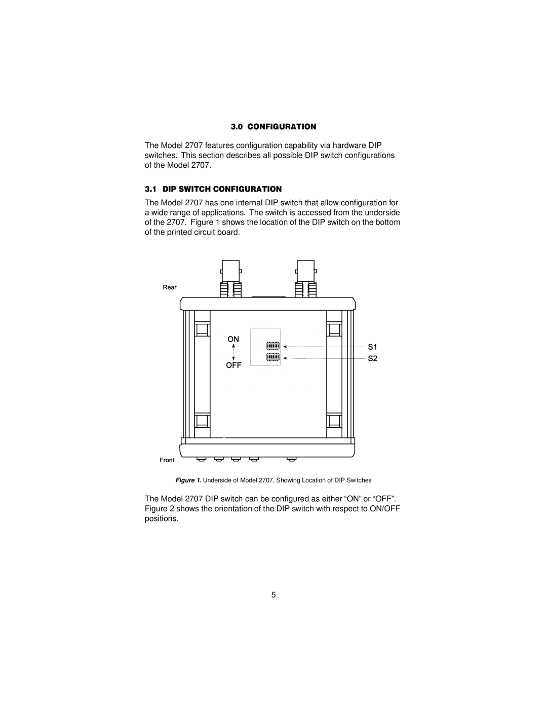 Patton electronic X.21 Interfaces, 2707C, 2707D user manual DIP Switch Configuration 