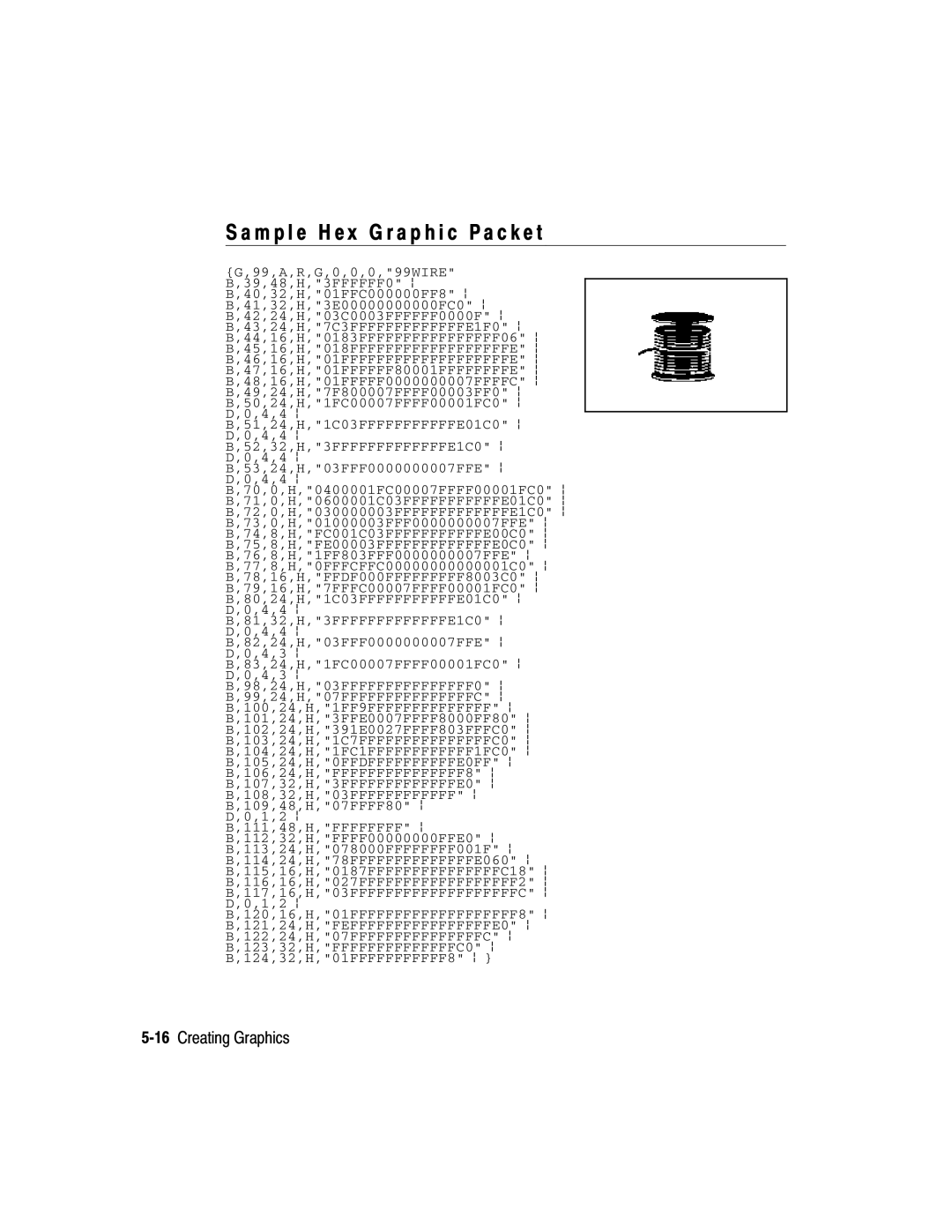 Paxar 2 manual M p l e H e x G r a p h i c P a c k e t, 16Creating Graphics 