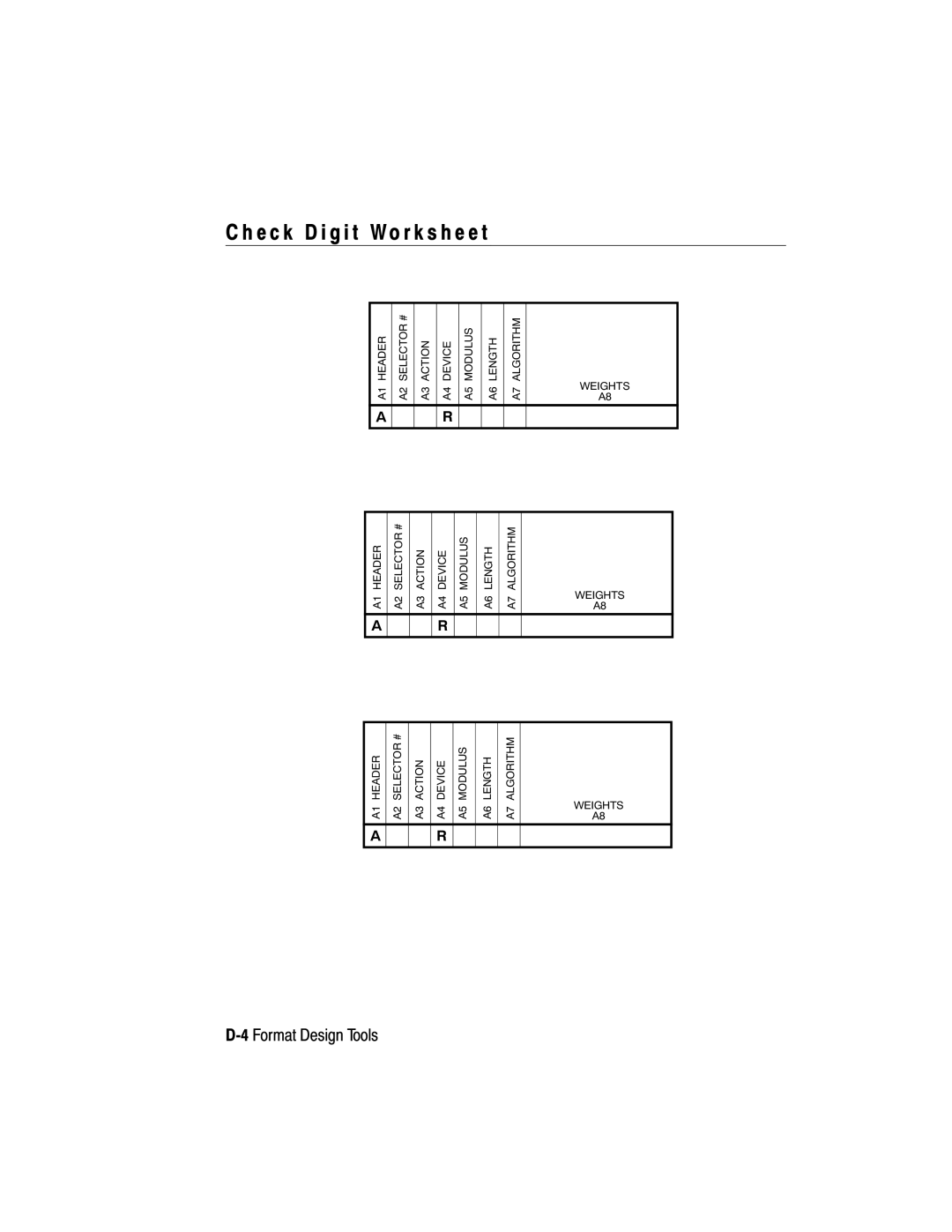 Paxar 2 manual E c k D i g i t Wo r k s h e e t, 4Format Design Tools 